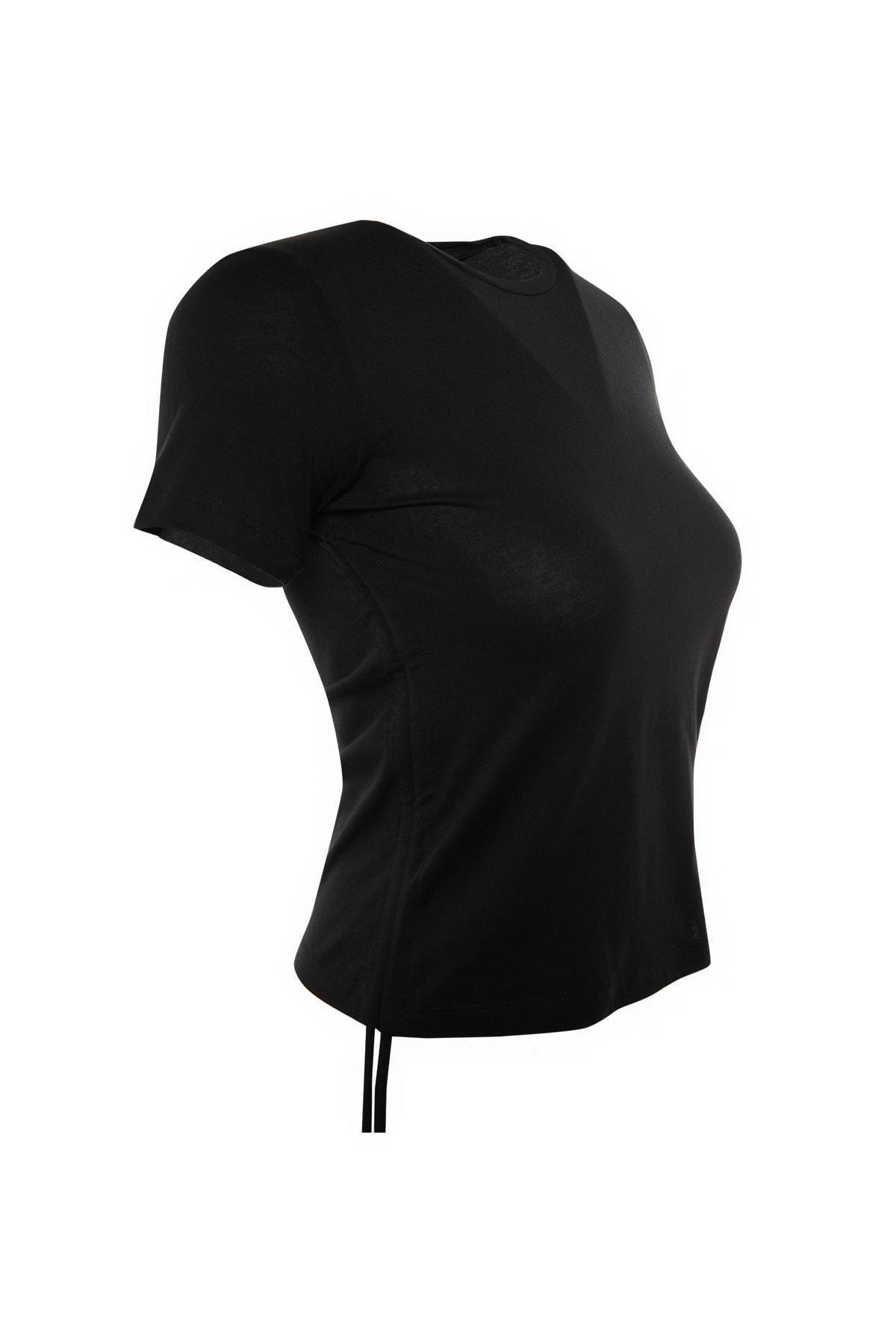 Black Crew Neck T-Shirt, , large image number 7