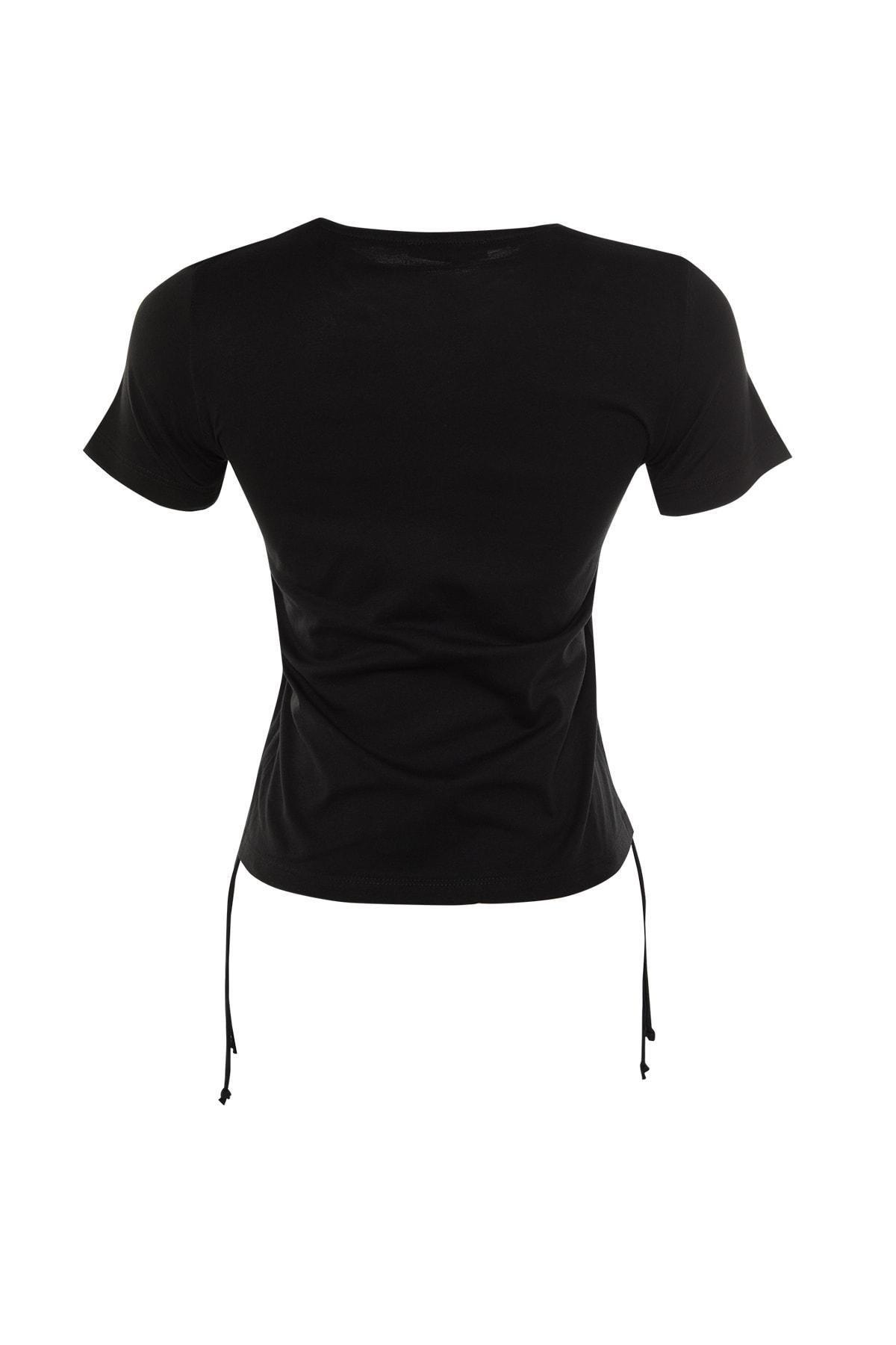 Black Crew Neck T-Shirt, , large image number 8
