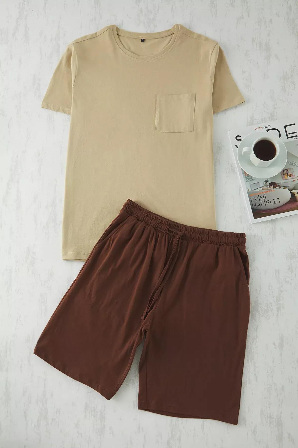 Beige Regular Fit Pajama Set, , large image number 0