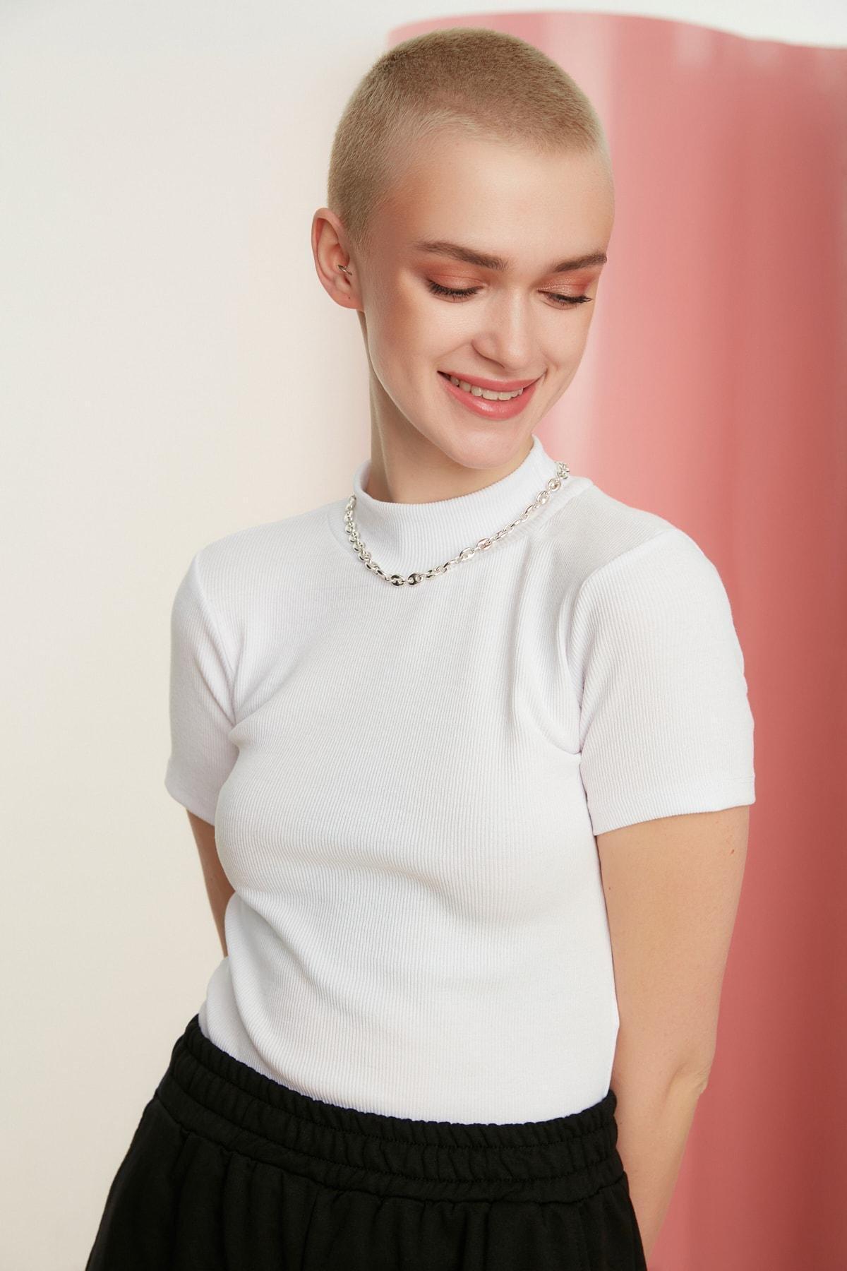 White Fitted Blouse, , large image number 6