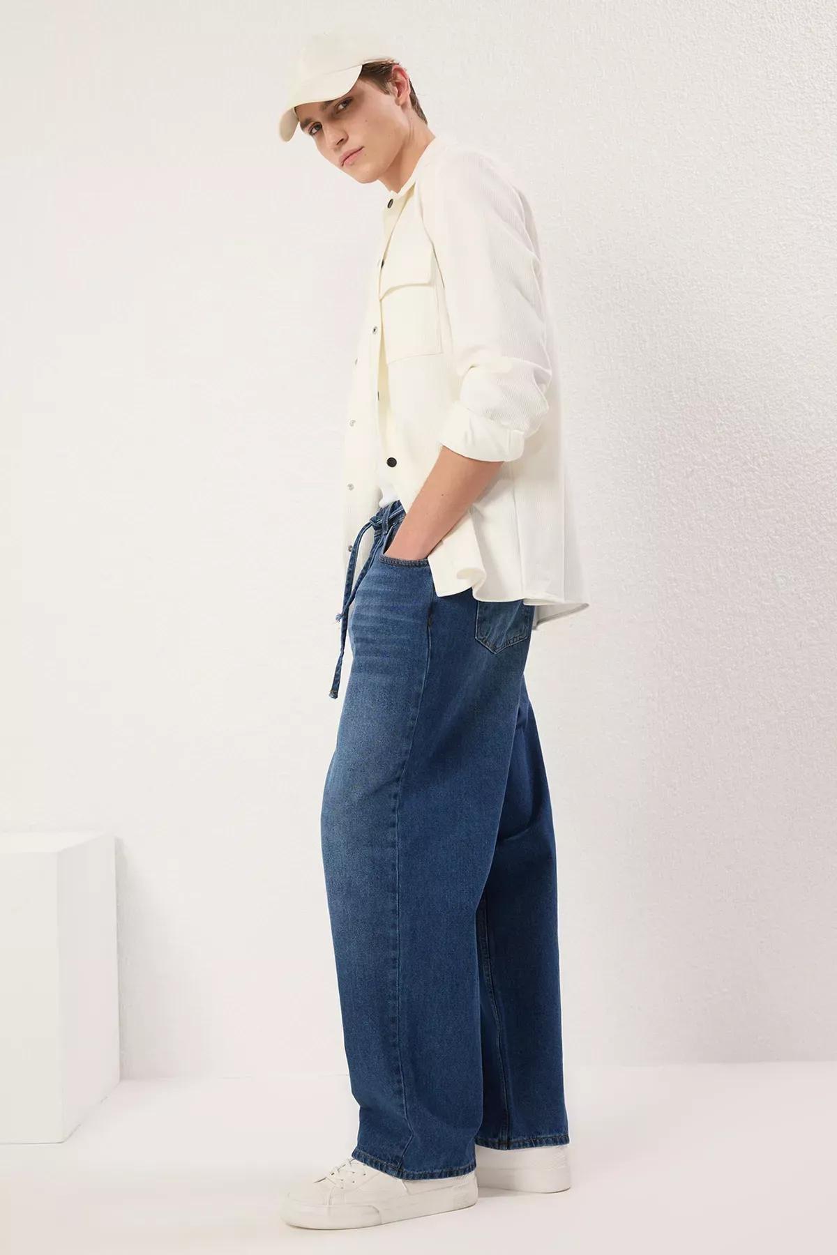 Blue Baggy Loose Denim Jeans, , large image number 1