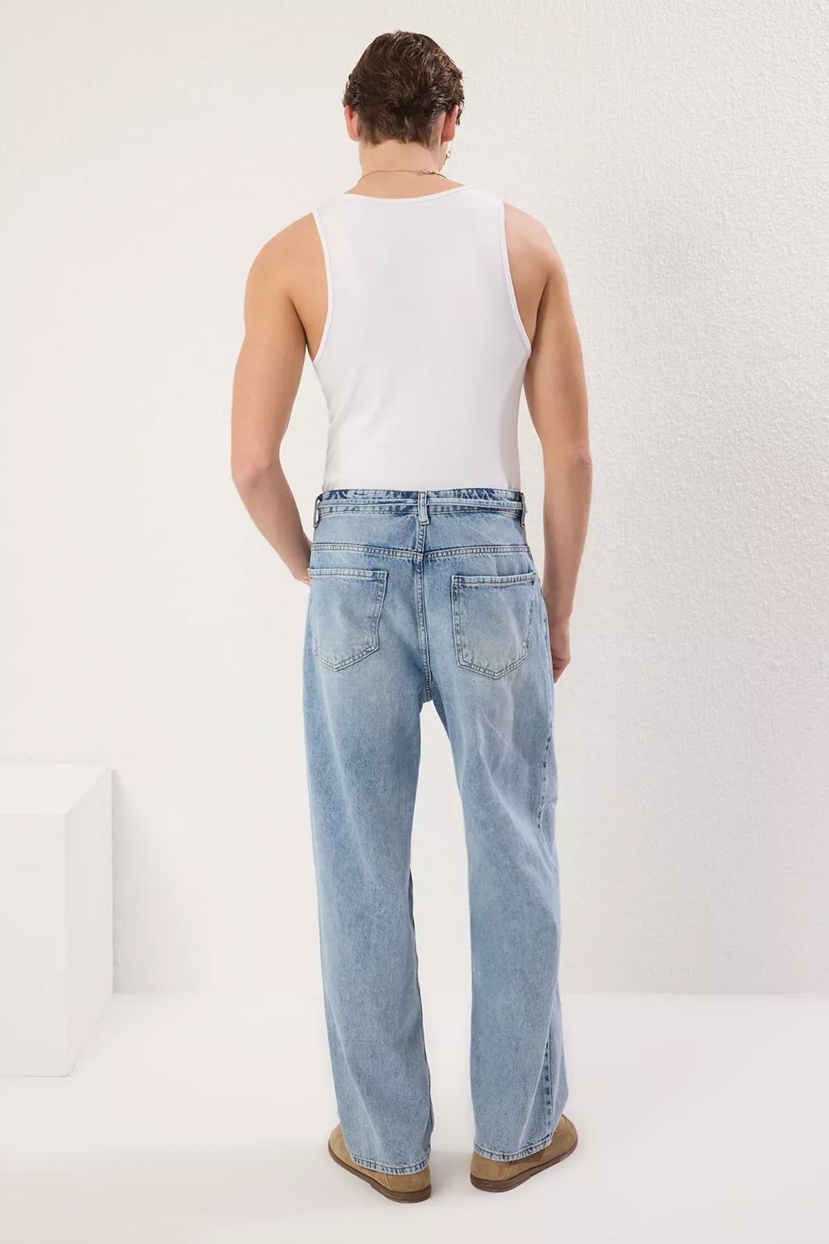 Blue Baggy Fit Loose Jeans, , large image number 4