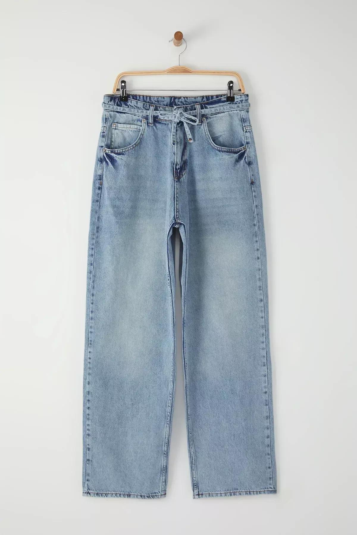 Blue Baggy Fit Loose Jeans, Blue, large image number 8