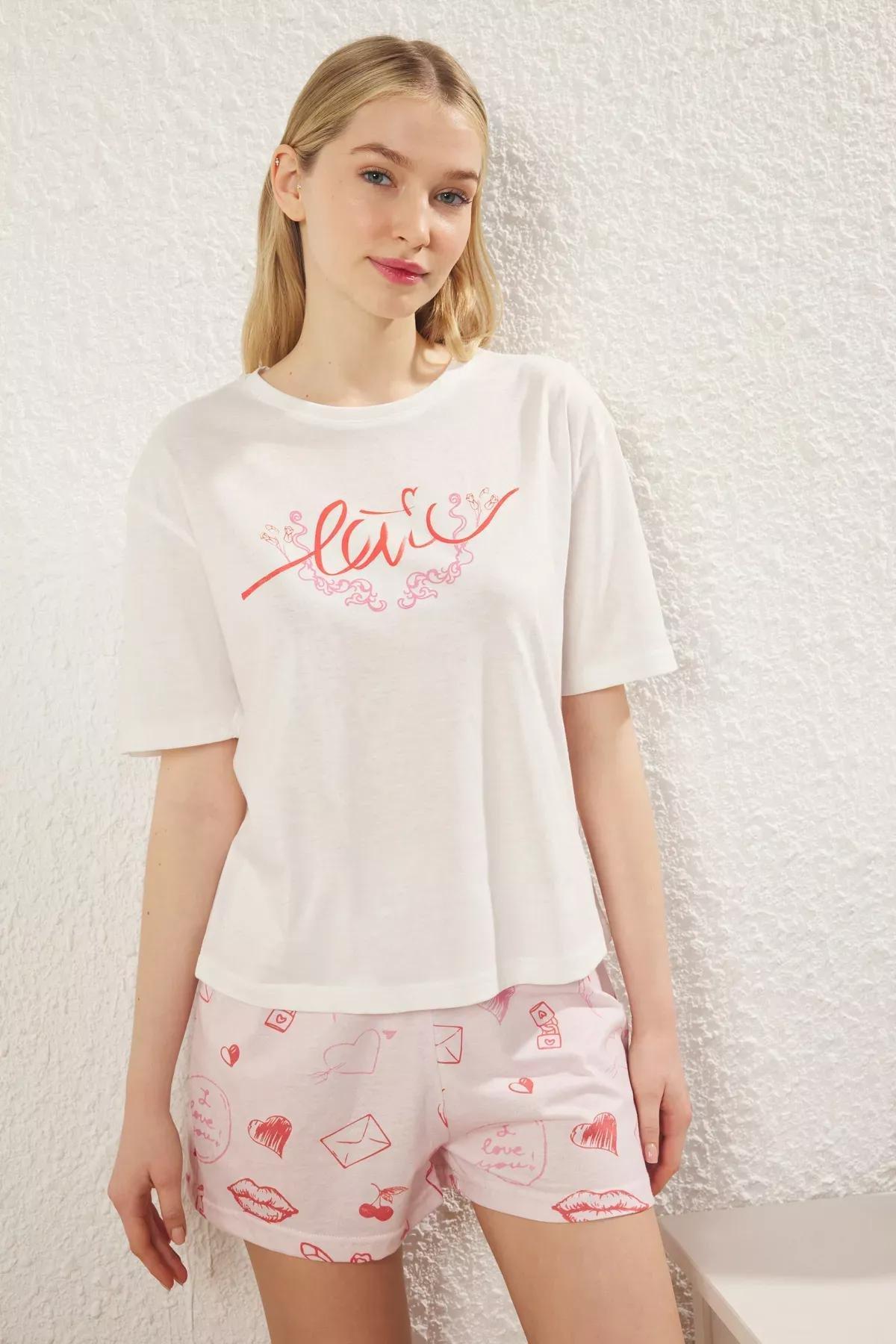 White-Multicolor Fun Pajama Set, , large image number 2