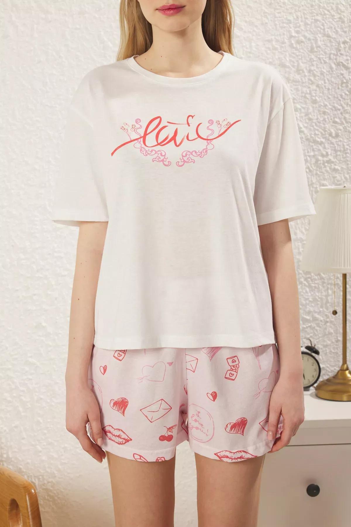 White-Multicolor Fun Pajama Set, , large image number 3