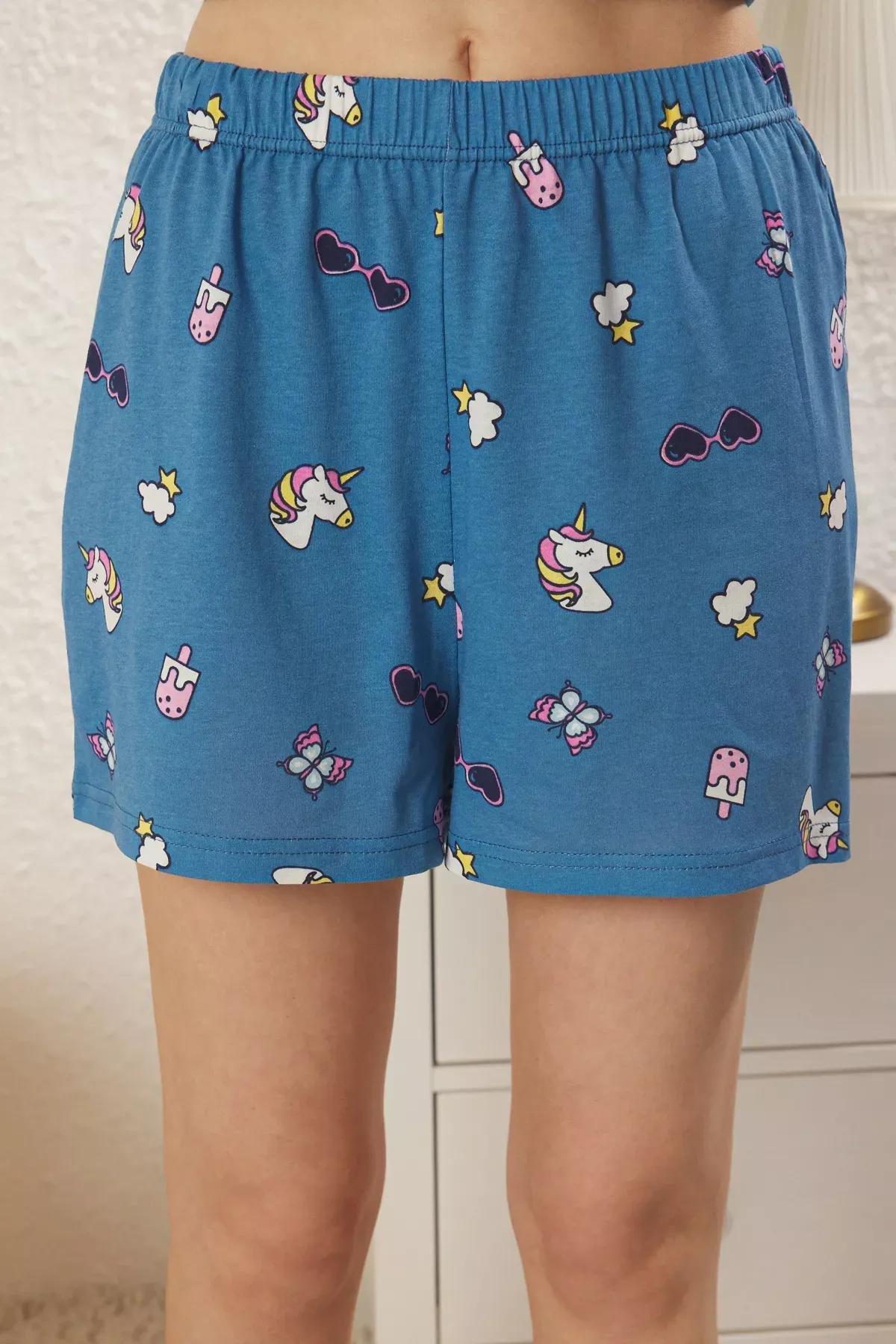 Blue Fun Patterned Pajama Set, , large image number 3