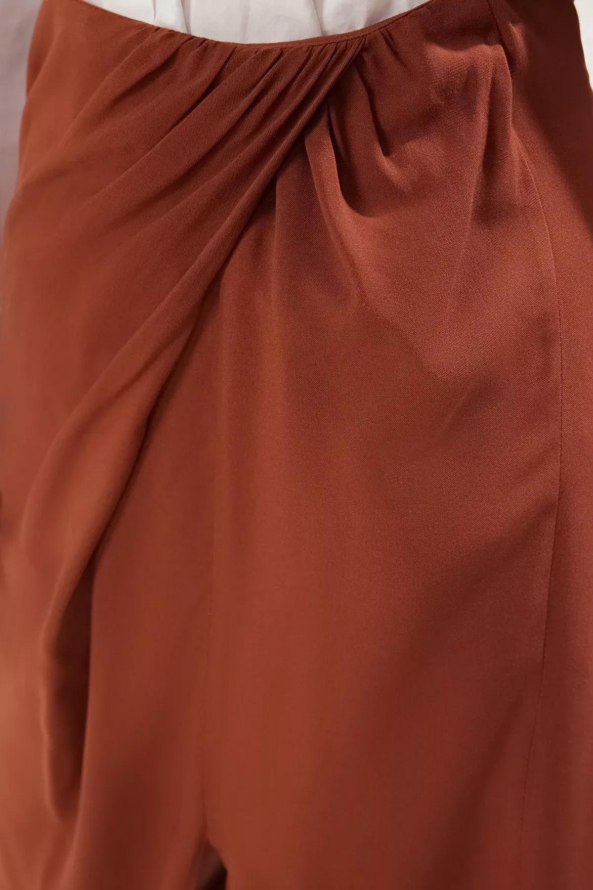 Brown Flowy Slit Maxi Skirt, , large image number 3