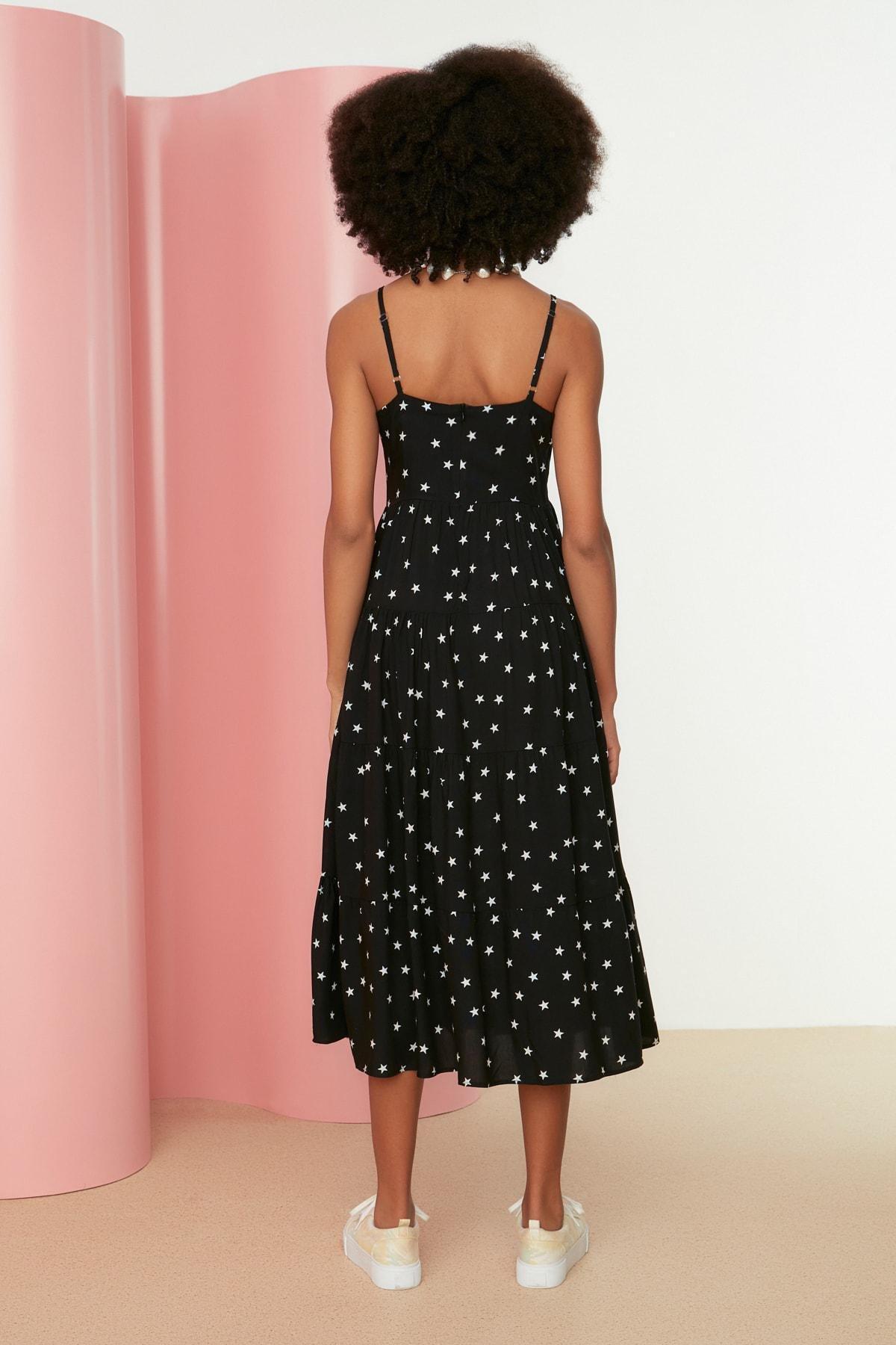 Trendyol - Black Floral A-Line Dress