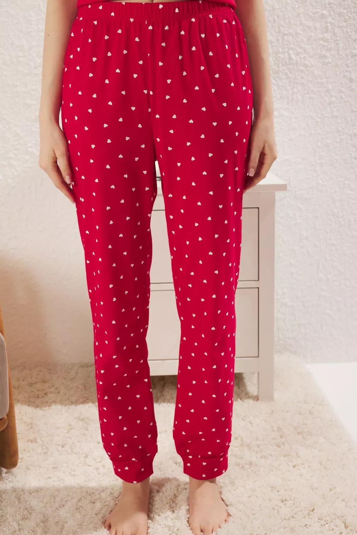Red Couple Heart Pajama Set, Red, large image number 4