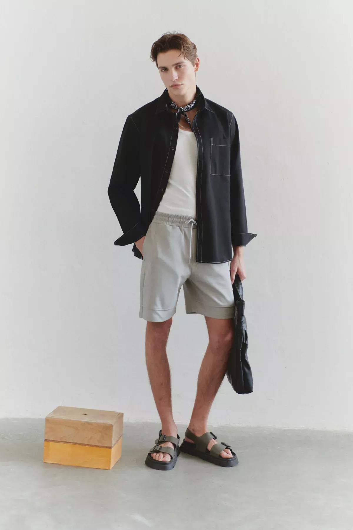 Navy Knit Detailed Puffer Jacket, C101_1653, medium