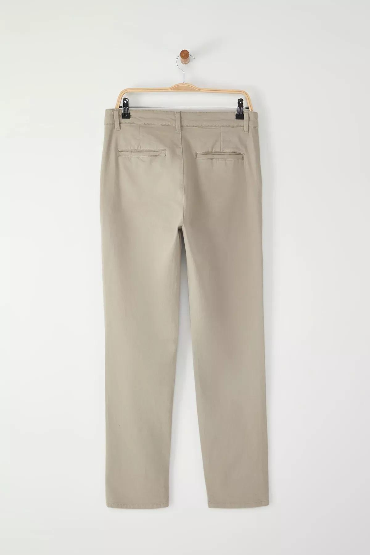 Beige Slim Fit Chino Trousers, , large image number 6