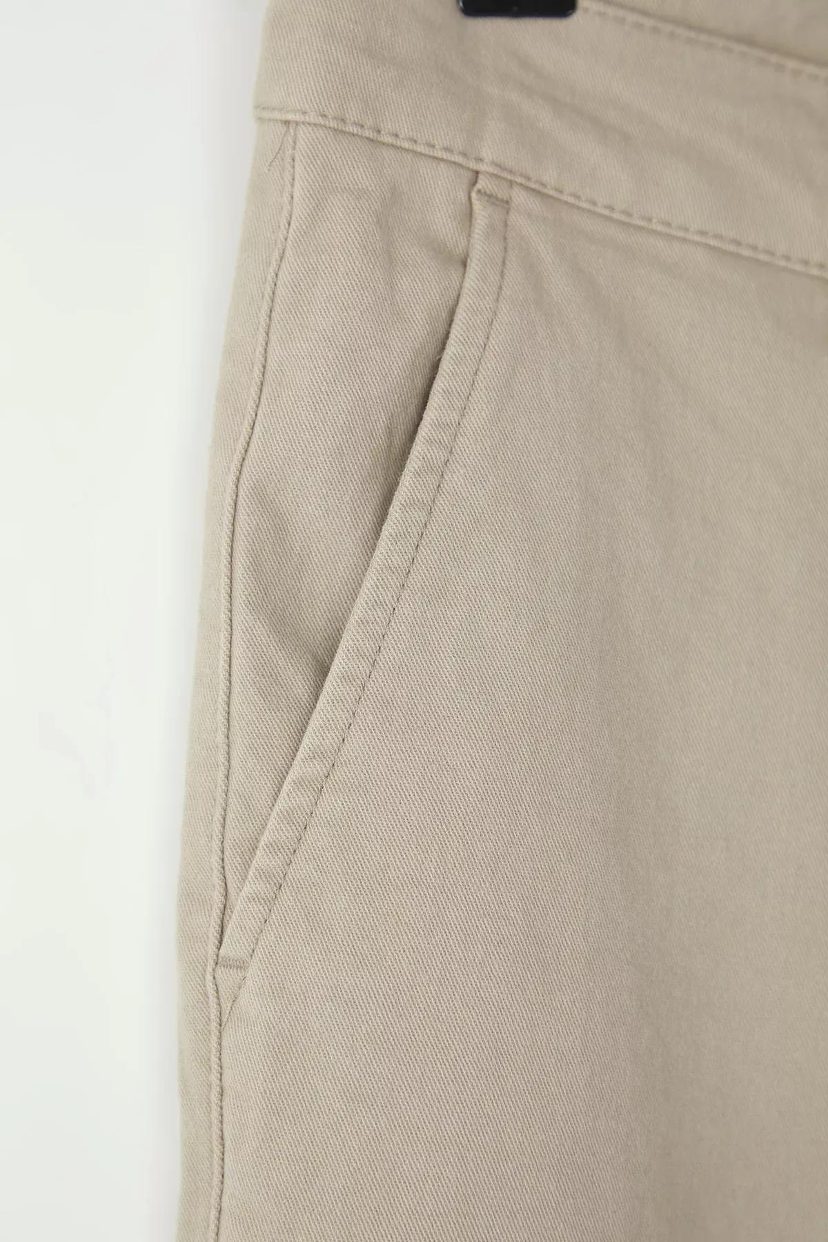 Brown Basic Chino Gabardine Trousers, STONE, large image number 5