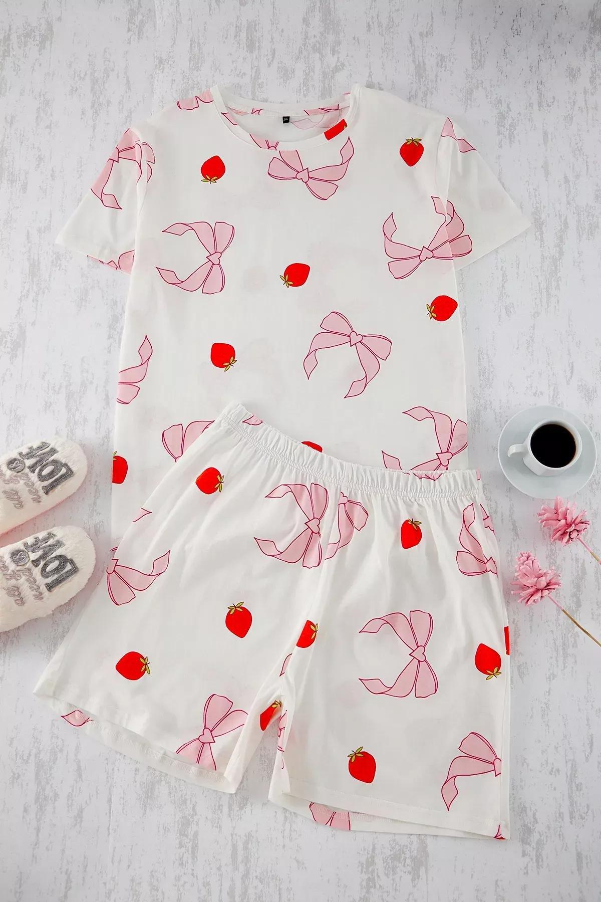 Pink Patterned Knitted Pyjamas Set, C101_7329, large image number 0