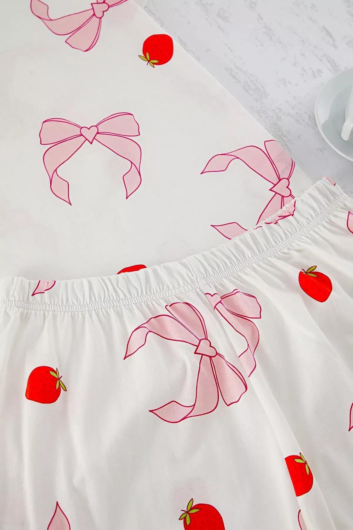Pink Patterned Knitted Pyjamas Set, C101_7329, large image number 2