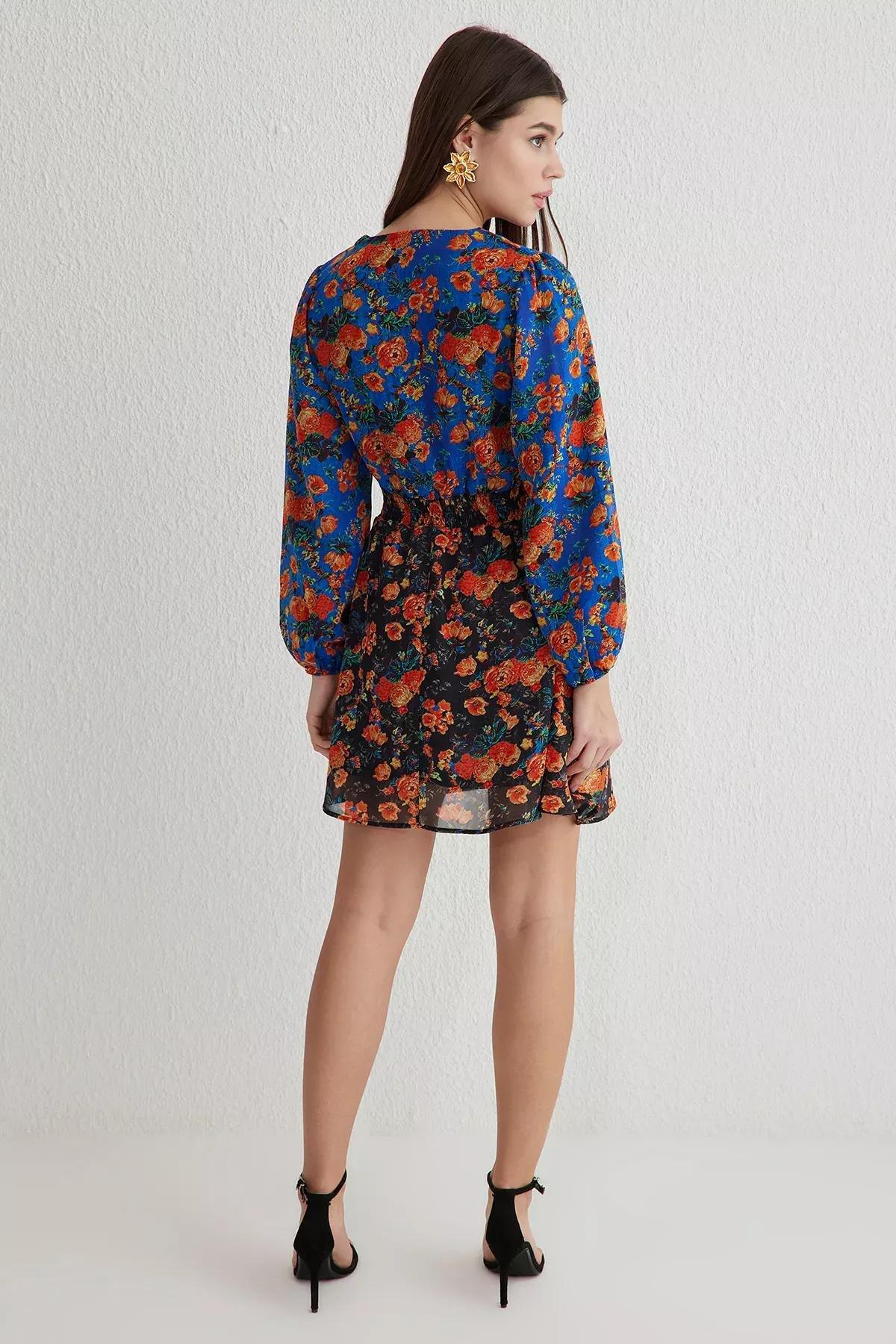 Multicolour Floral A-Line Mini Dress, C101_7382, large image number 4