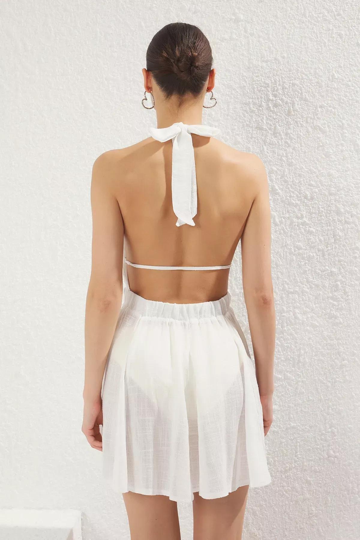 White Tie Detail Dress, , large image number 3