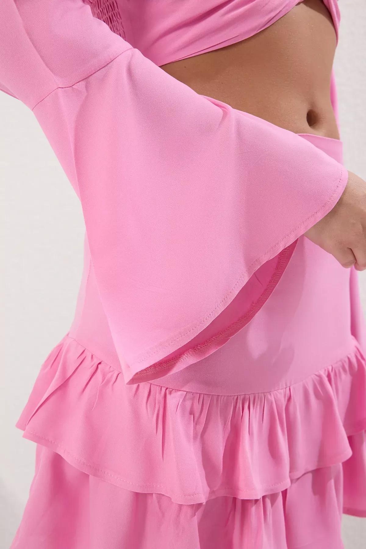 Pink Flounced Co-Ord Set, Pink, large image number 3