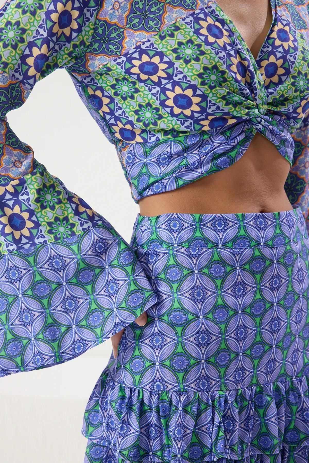 Multicolour Patterned Flounce Co-Ord Set, Very colorful, large image number 2