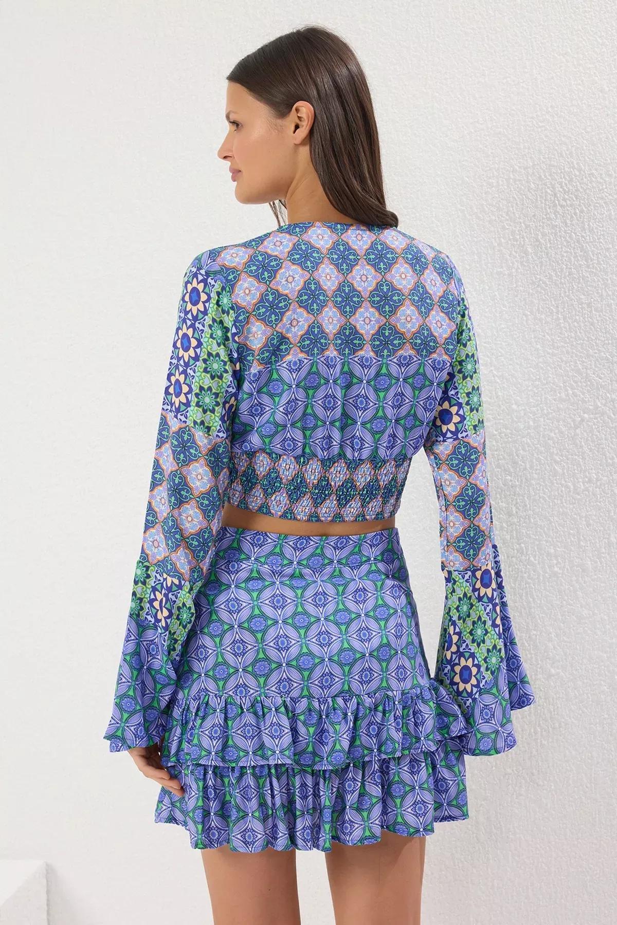 Multicolour Patterned Flounce Co-Ord Set, Very colorful, large image number 3