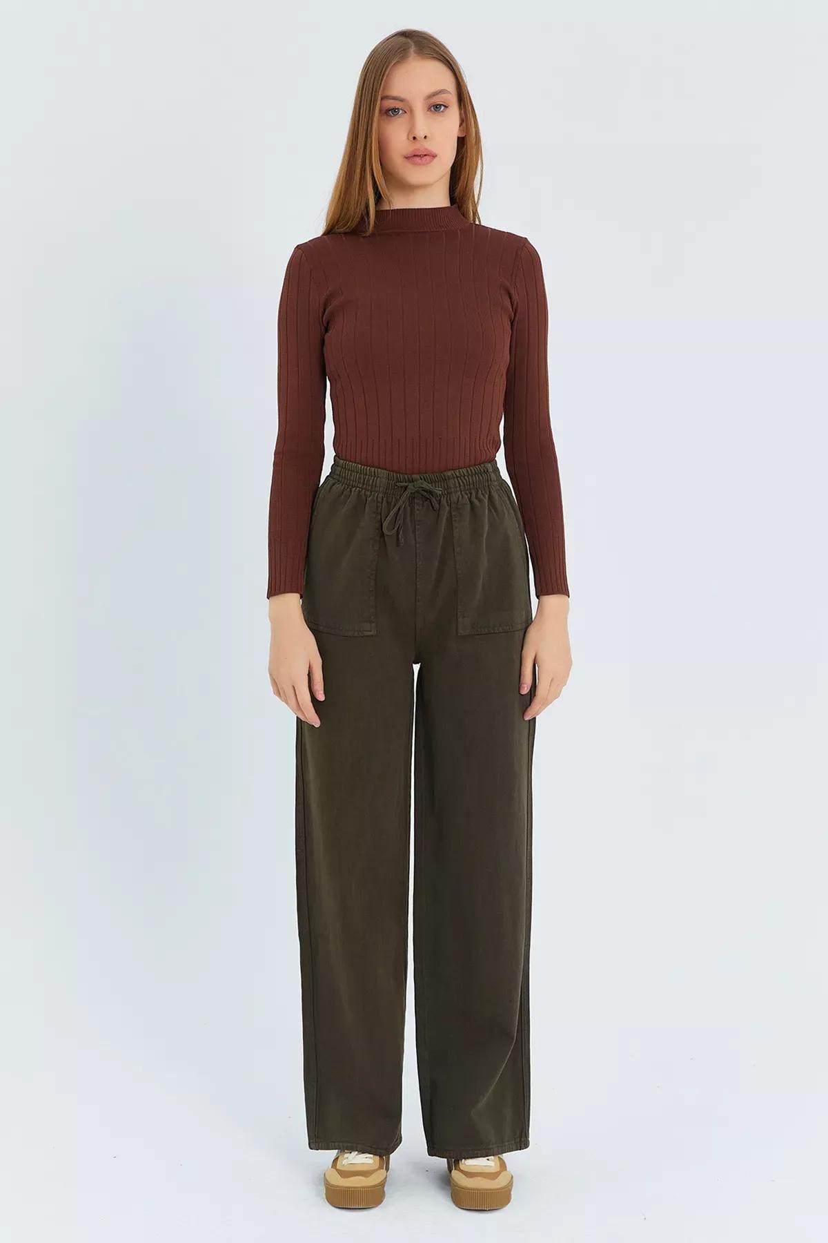 Green Pocket Detailed Wide Leg Trousers, , large image number 2