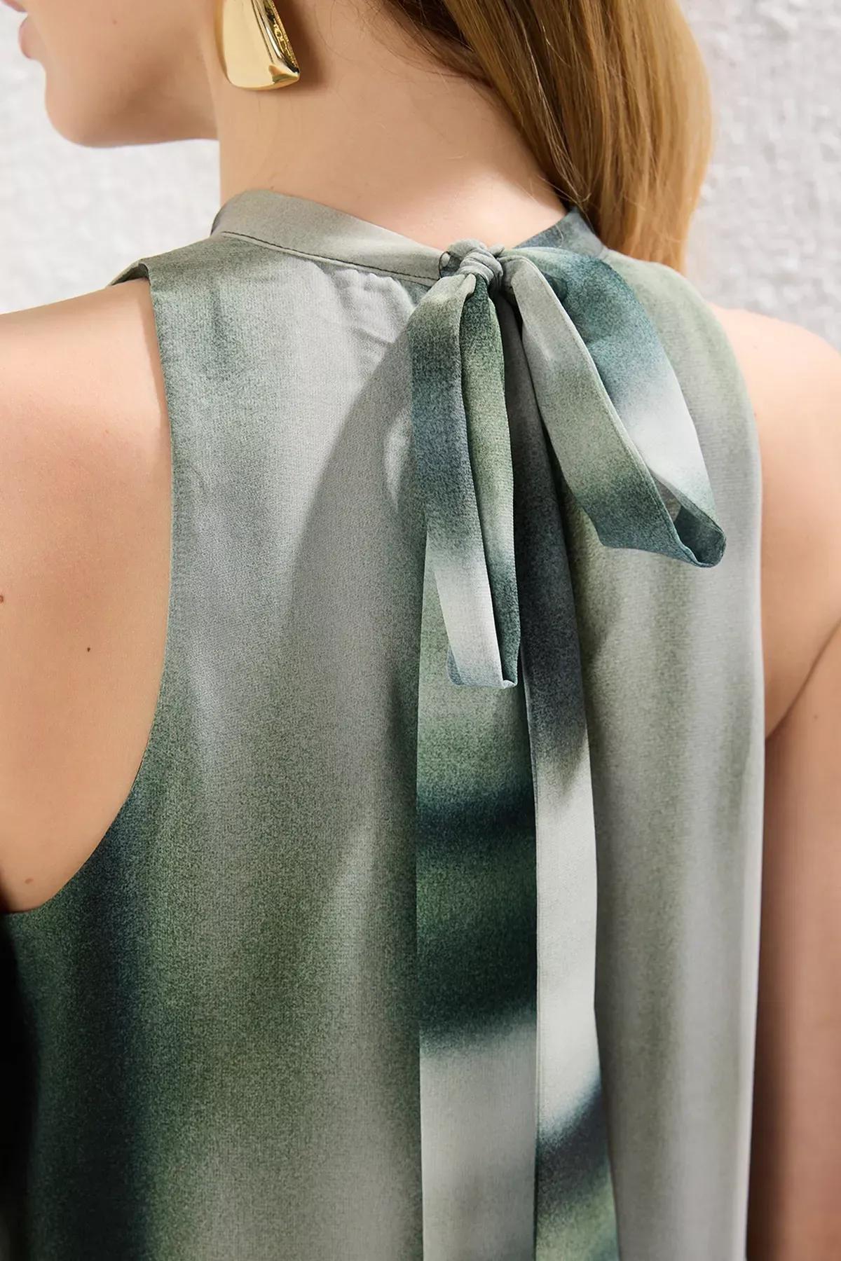 Green Abstract Maxi Dress, Green, large image number 2