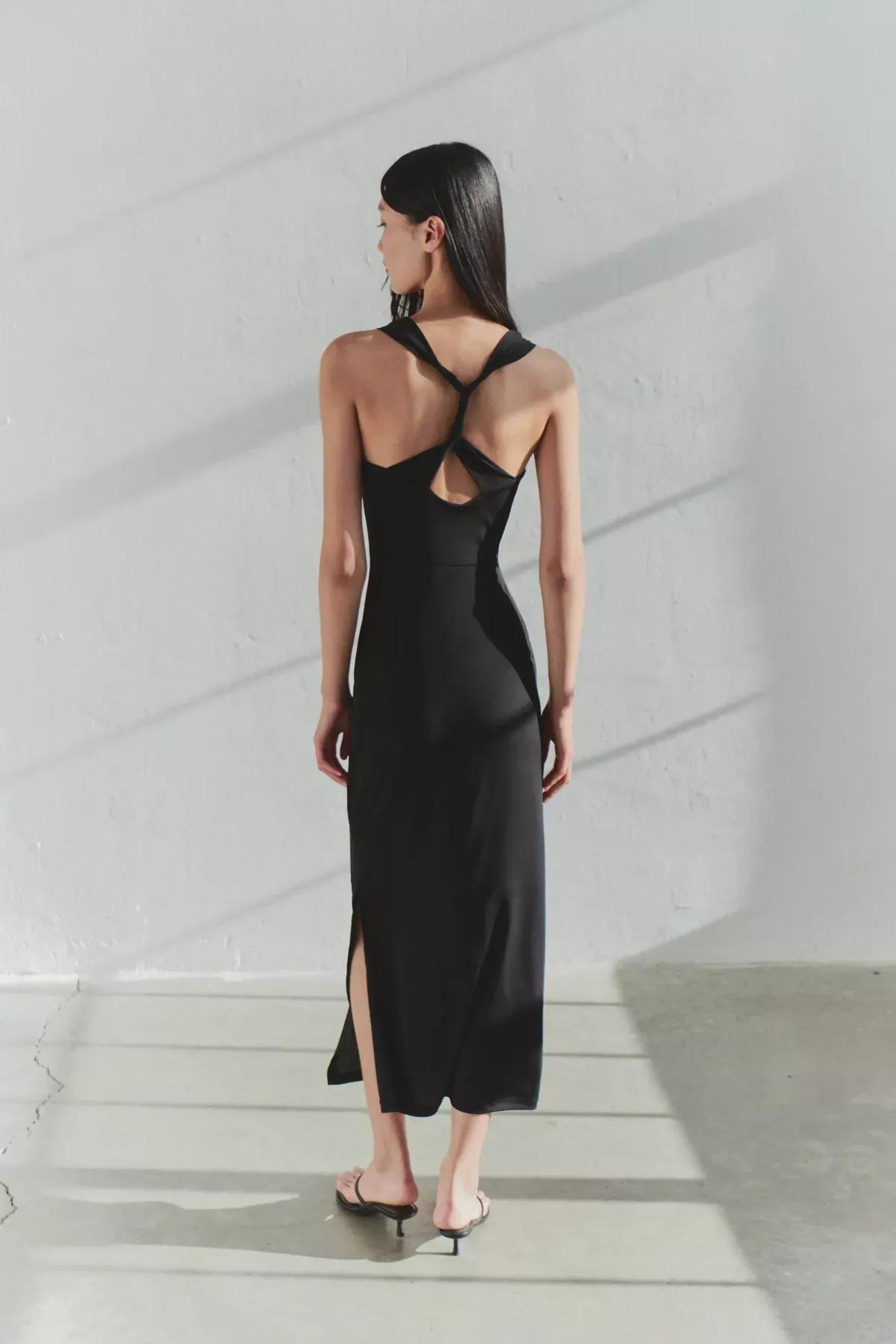 Black Limited Edition Bodycon Maxi Dress, BLACK, large image number 1