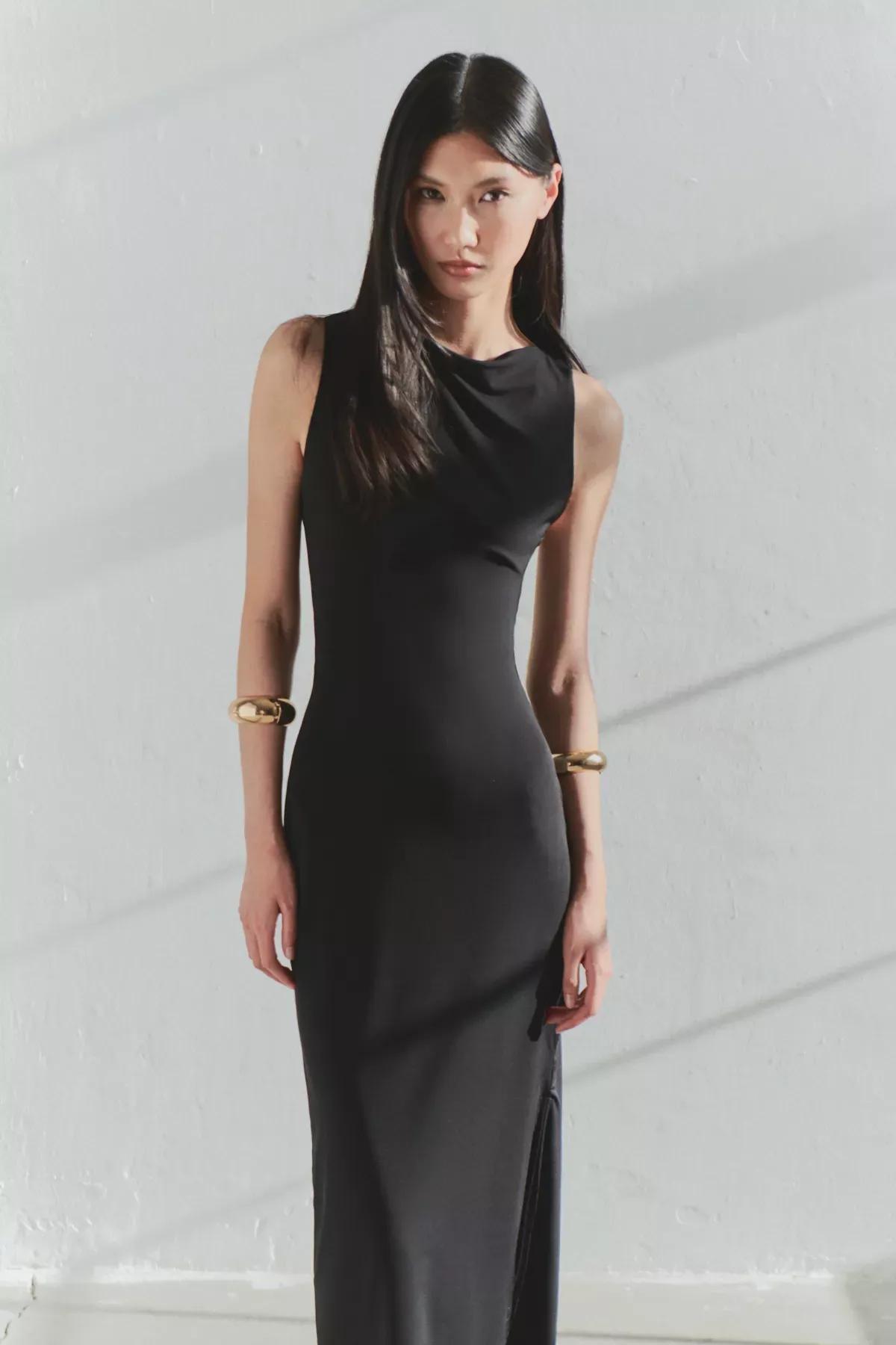 Black Limited Edition Bodycon Maxi Dress, BLACK, large image number 5