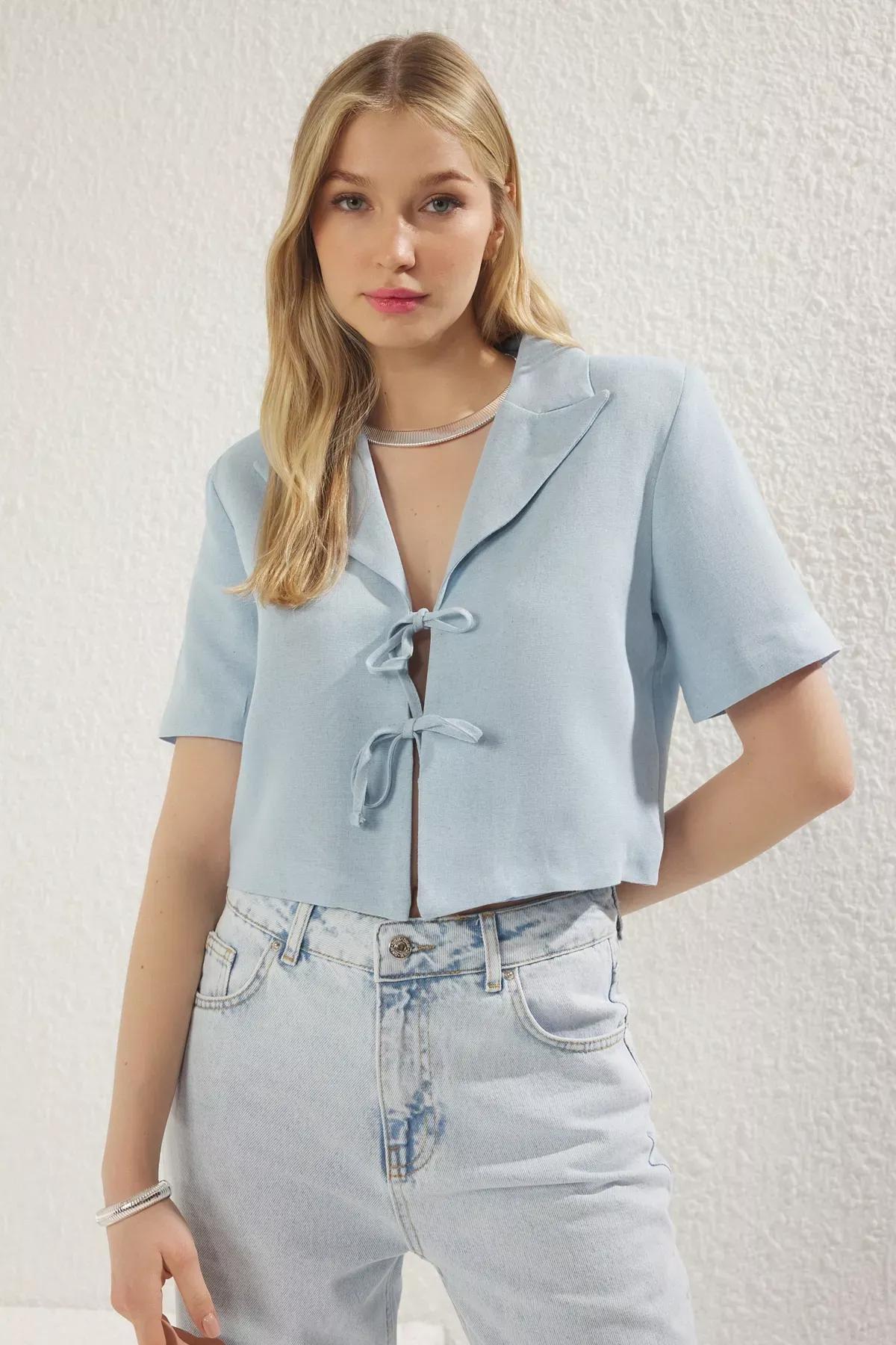 Light Blue Casual Blazer Jacket, , large image number 0