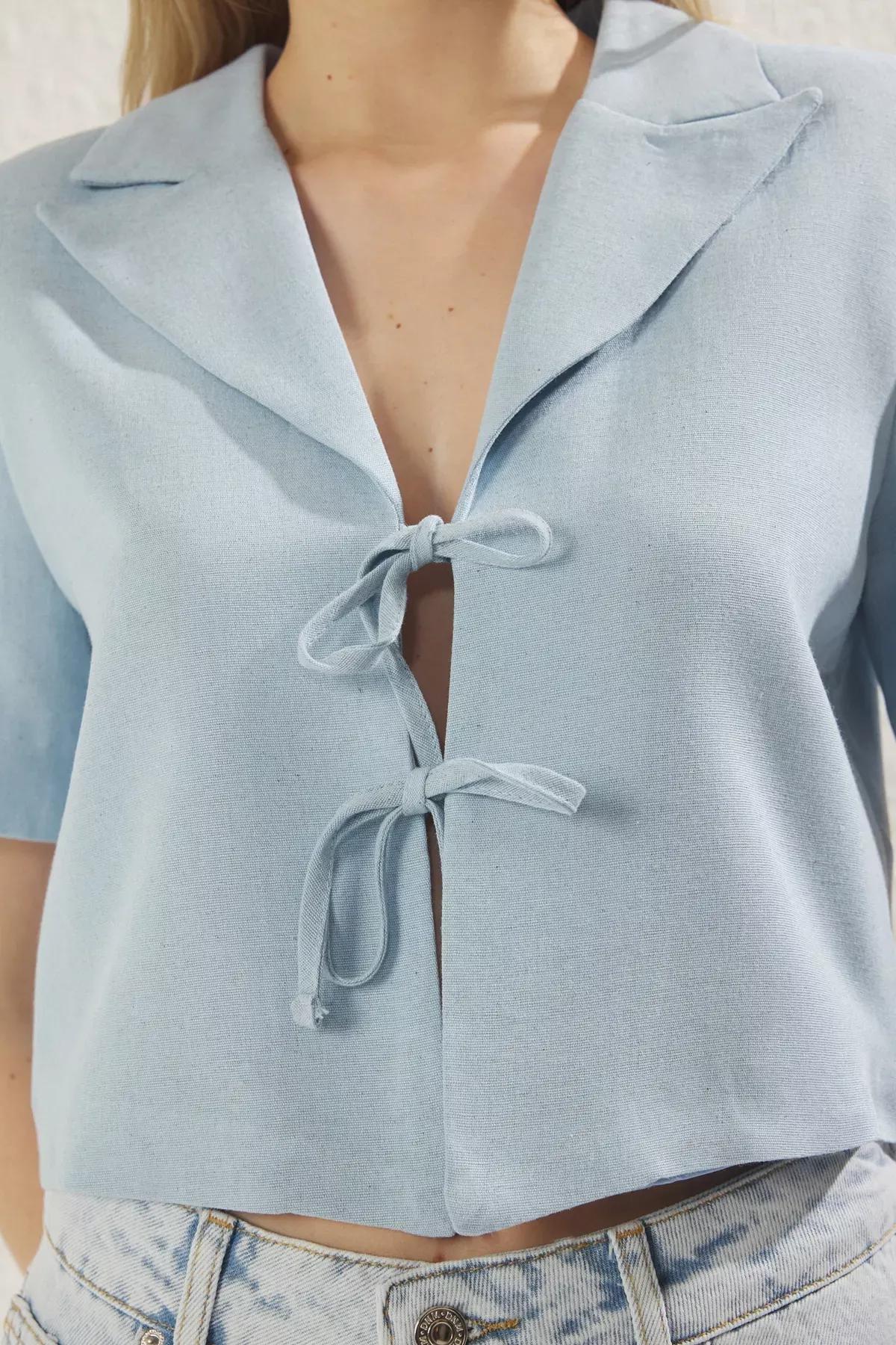 Light Blue Casual Blazer Jacket, , large image number 5