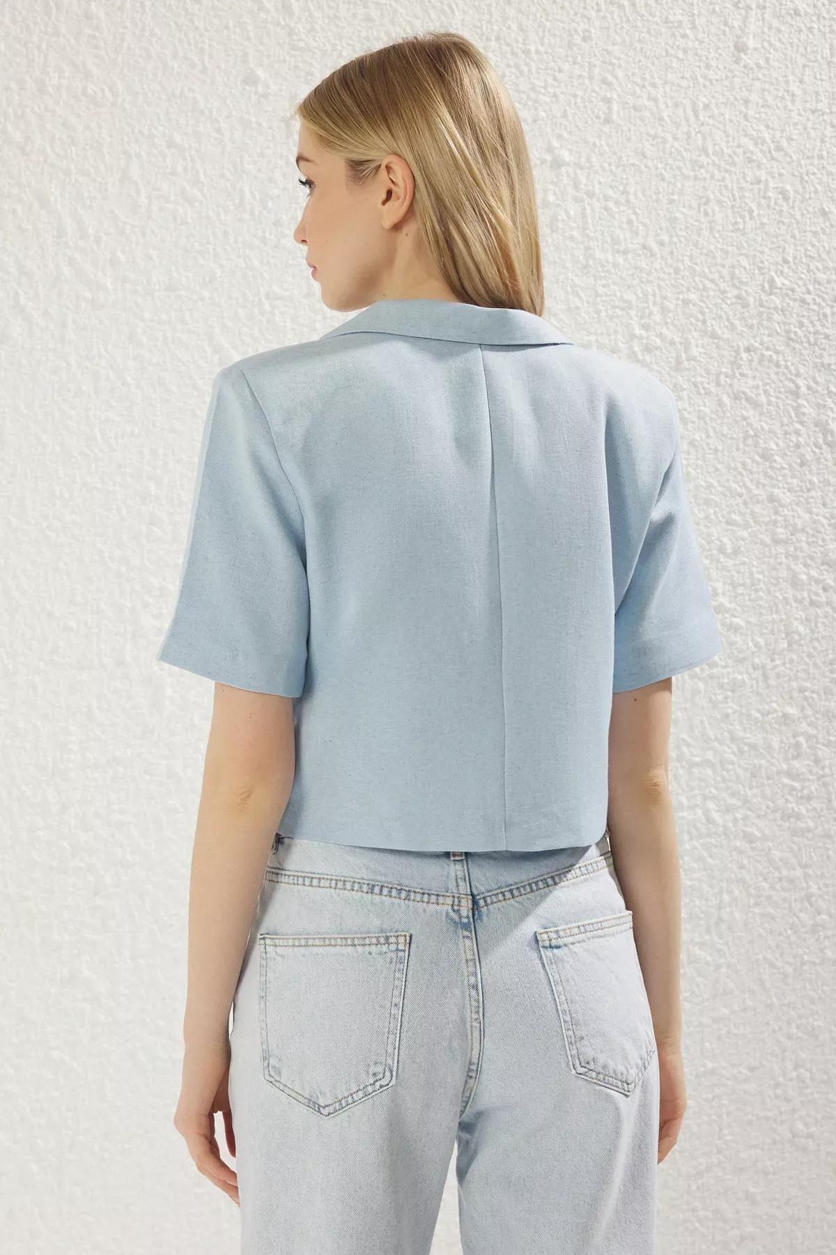 Light Blue Casual Blazer Jacket, , large image number 7