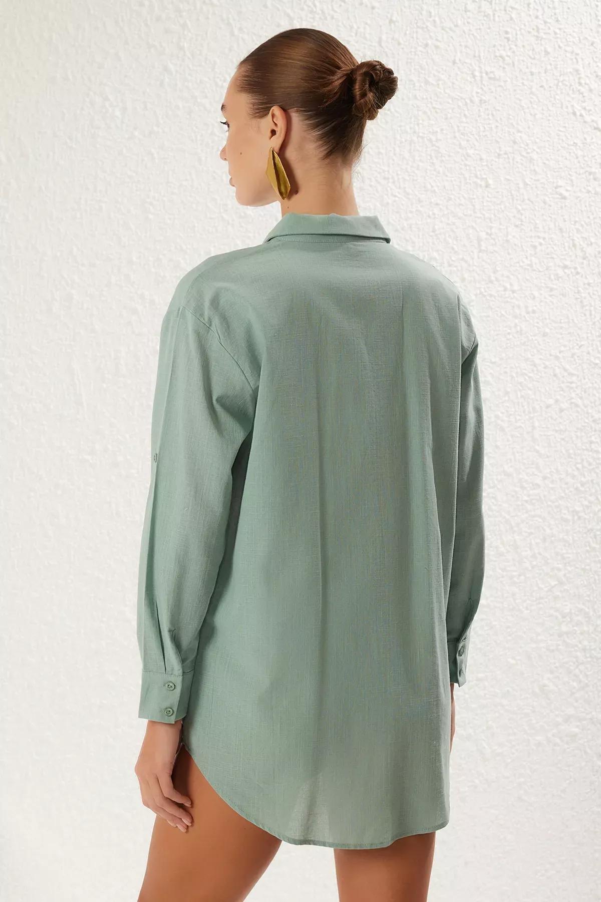 Green Flamed Beach Shirt, , large image number 4