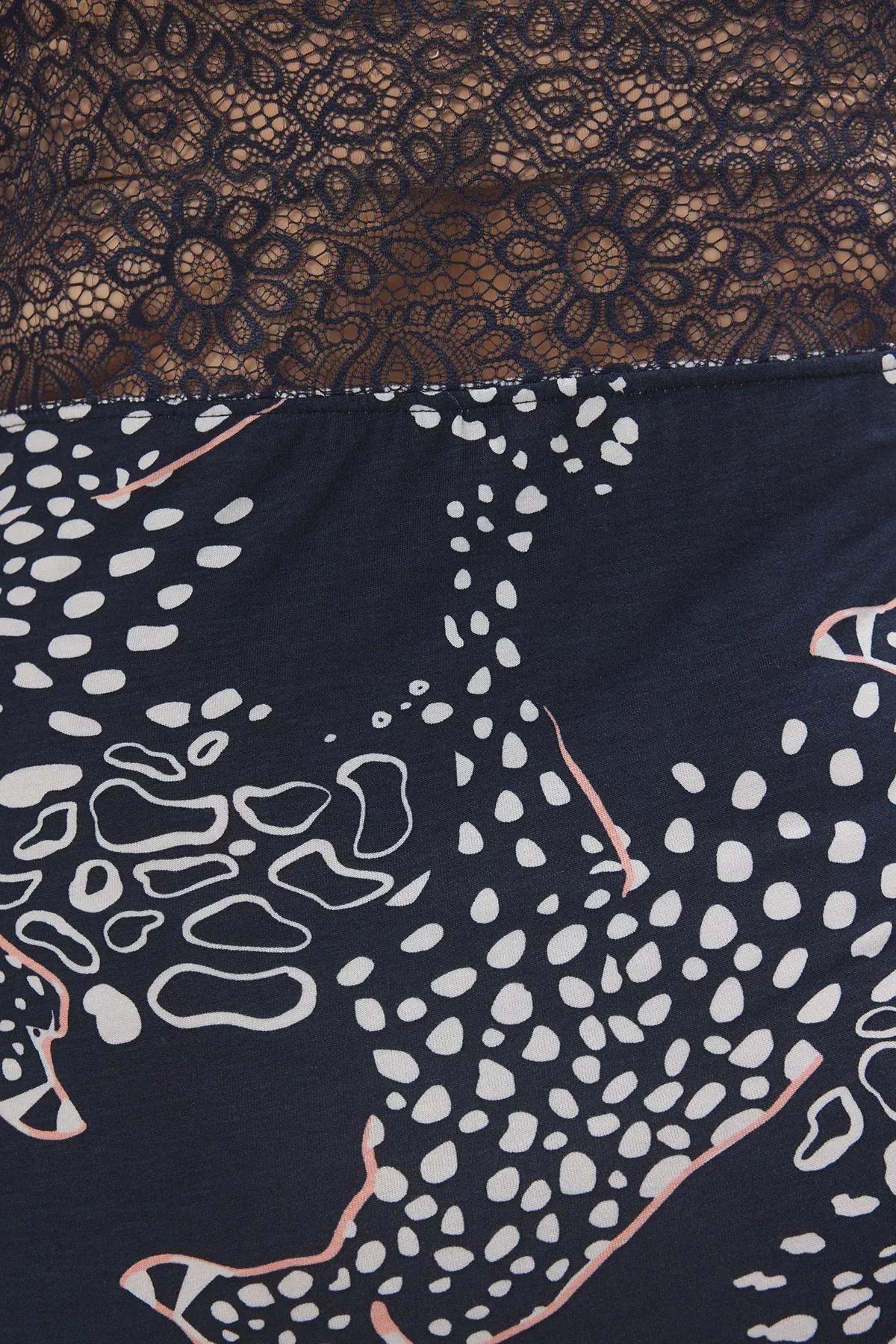 Navy Dog Lace Nightgown, , large image number 2