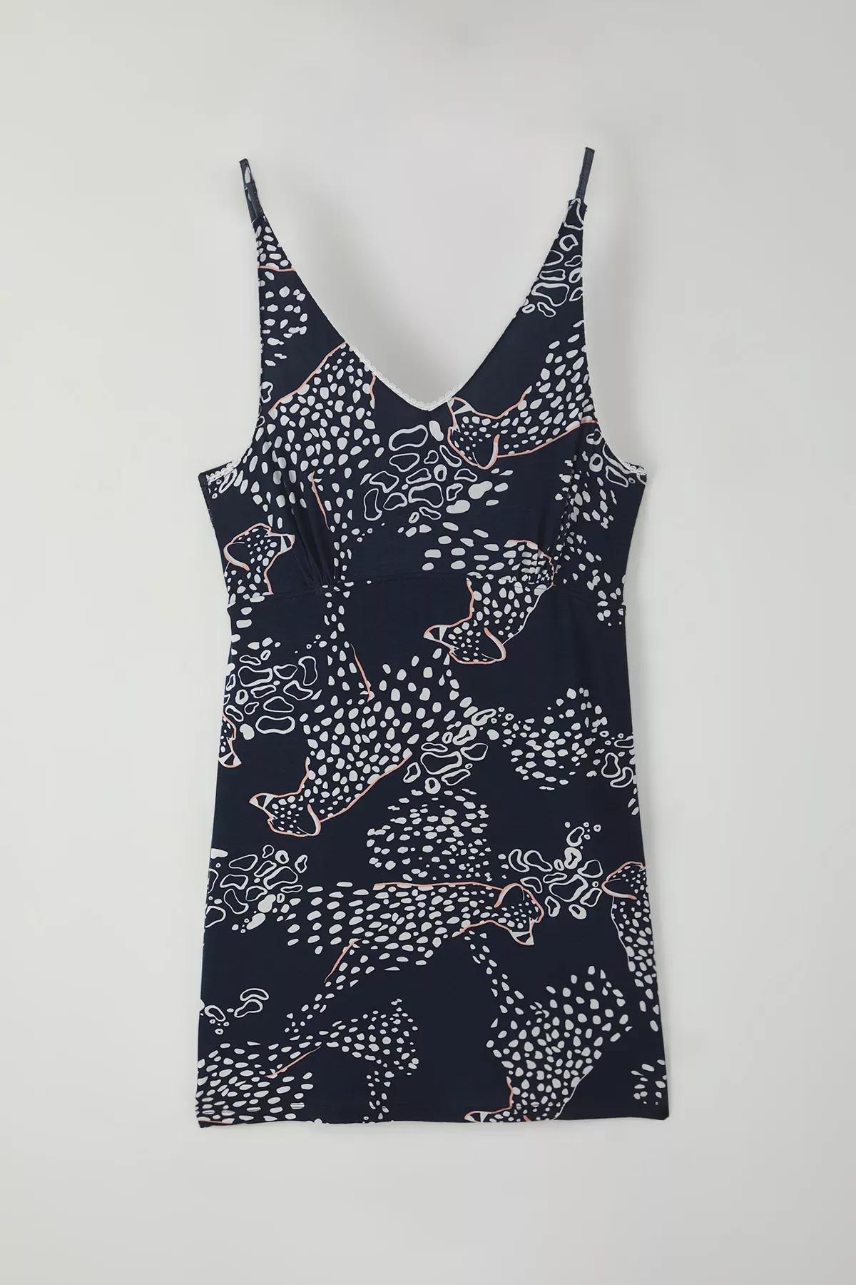 Navy Dog Lace Nightgown, , large image number 4