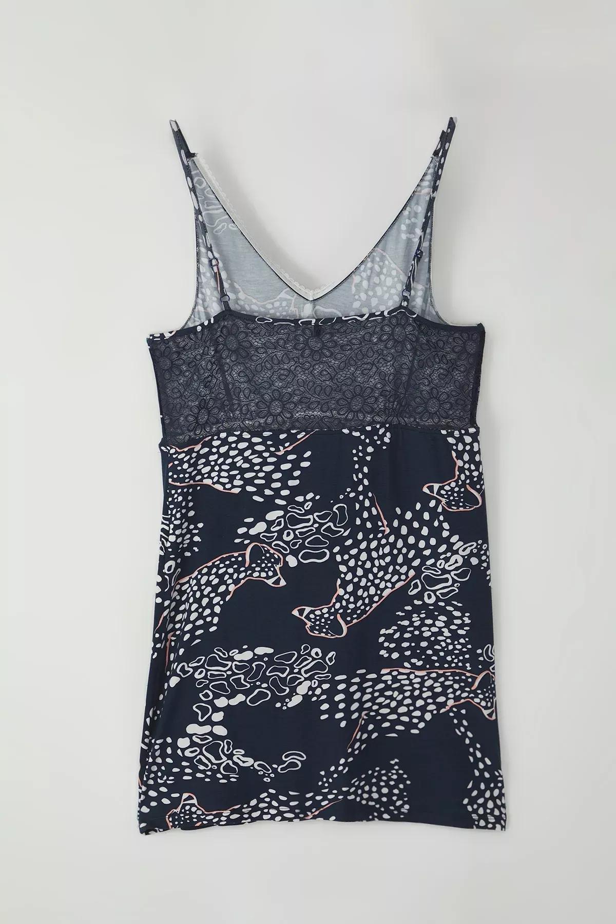 Navy Dog Lace Nightgown, , large image number 5