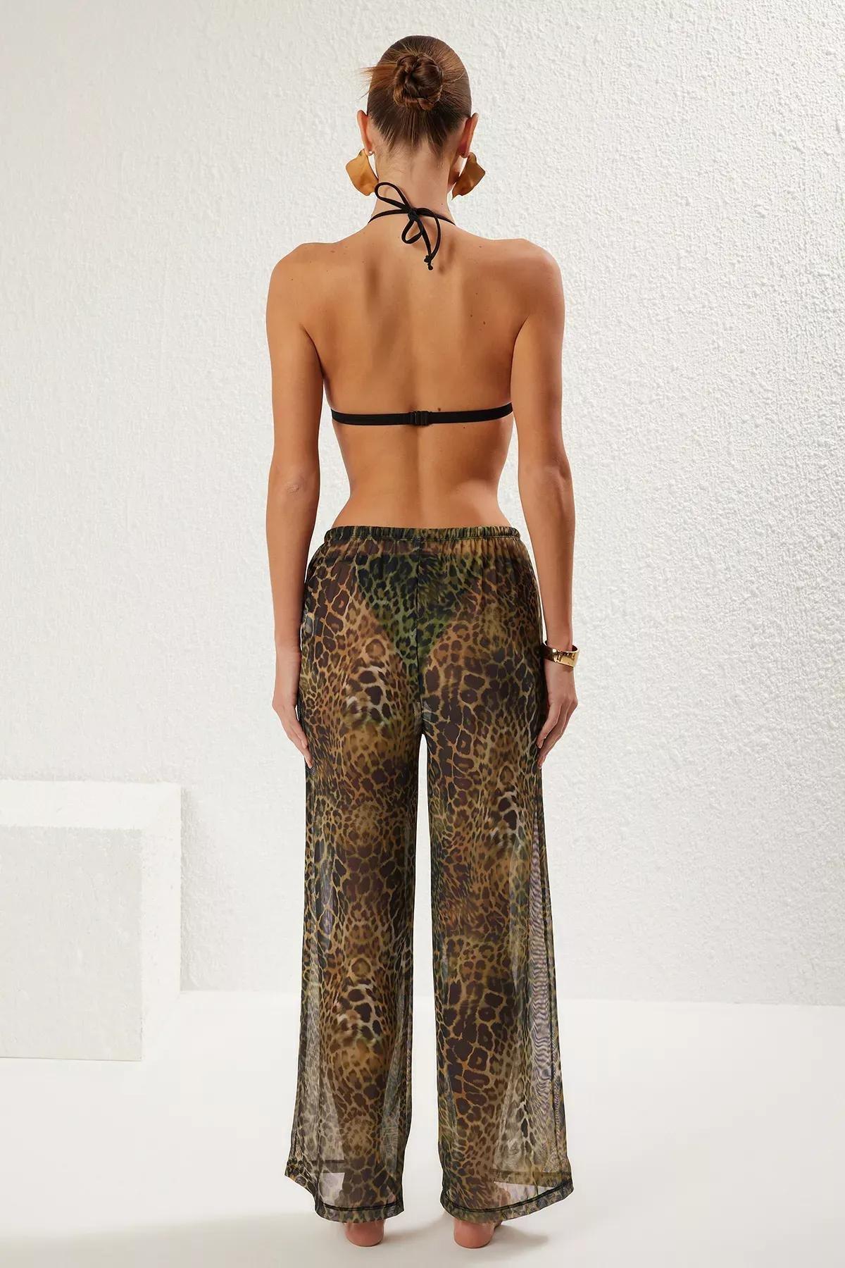 Leopard Knitted Beach Pants, , large image number 4