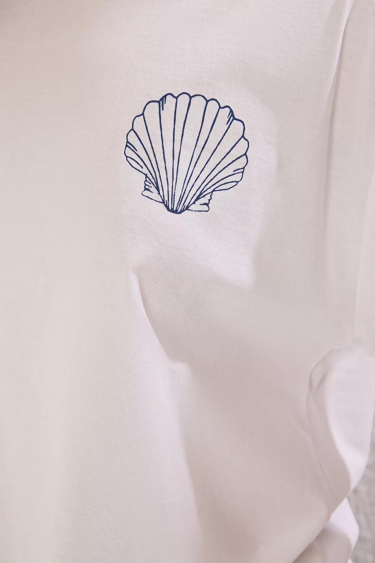 White Back Printed Oversize T-Shirt, White, large image number 2