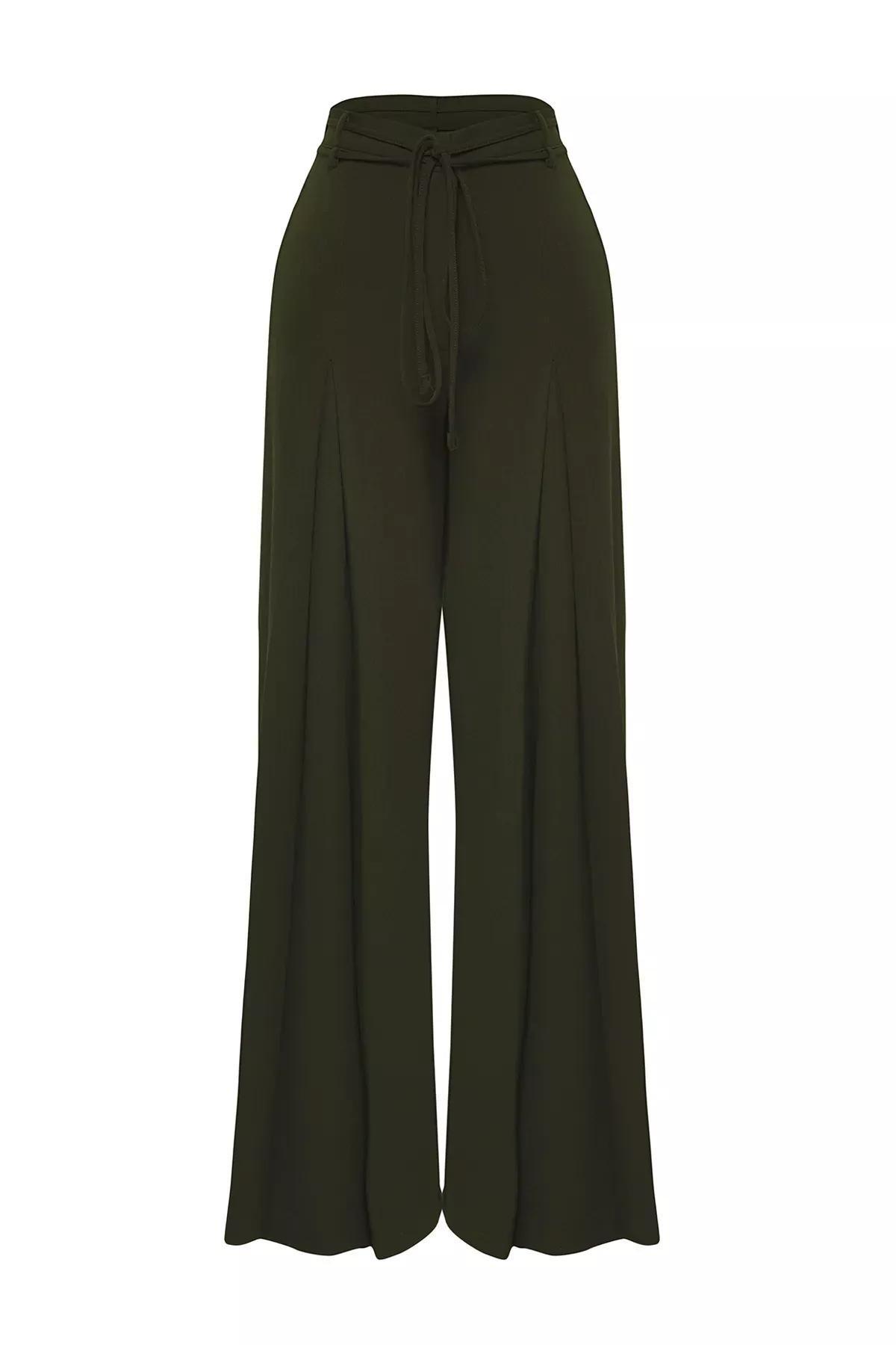 Green Limited Edition Wide Trousers, Khaki, large image number 2