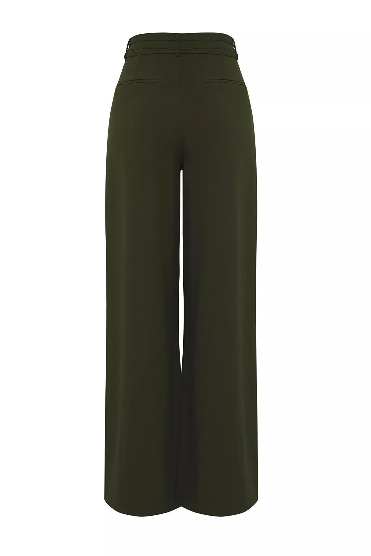 Green Limited Edition Wide Trousers, Khaki, large image number 3