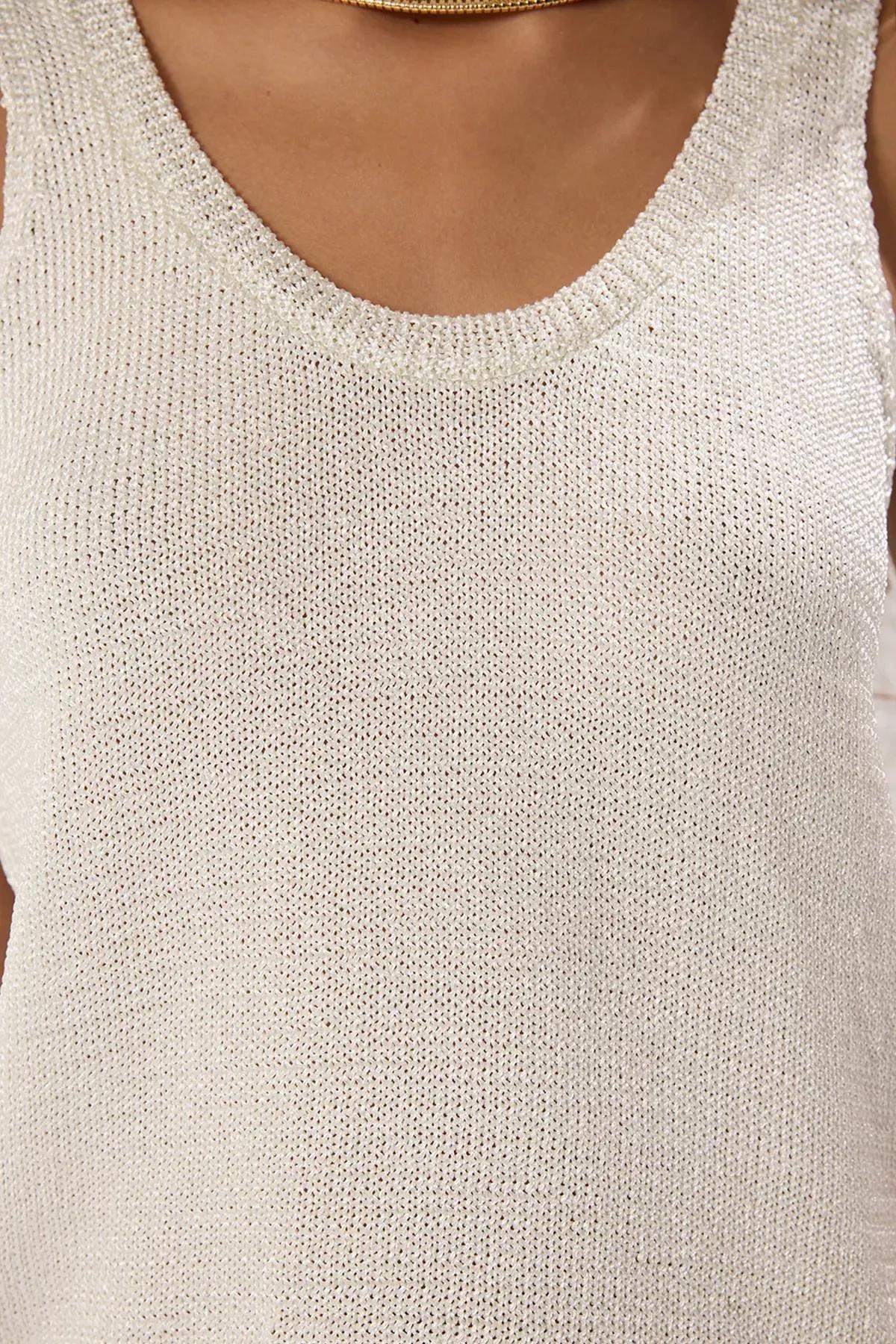 Grey Pool Collar Metallic Blouse, LIGHT GREY, large image number 2
