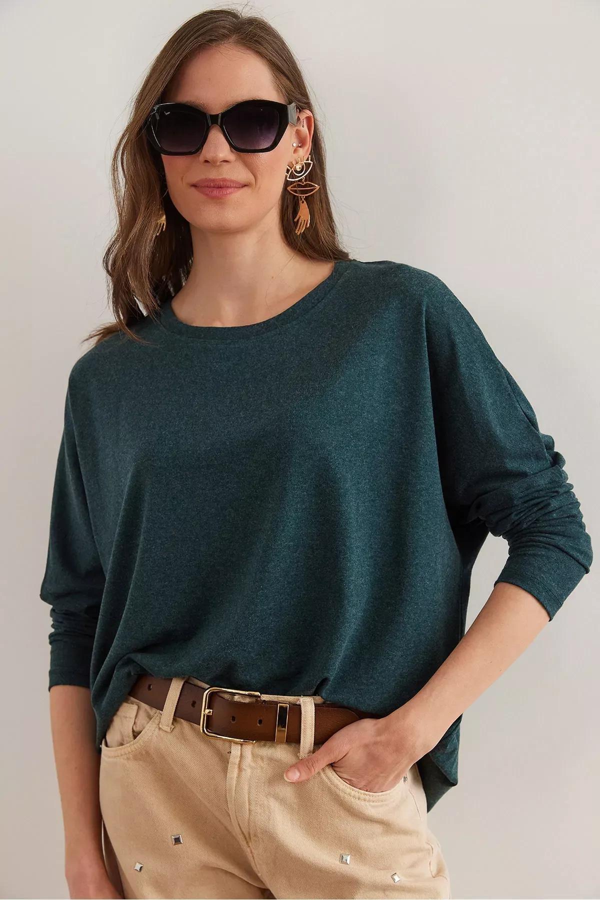 Green  Batwing Blouse, Emerald, large image number 0