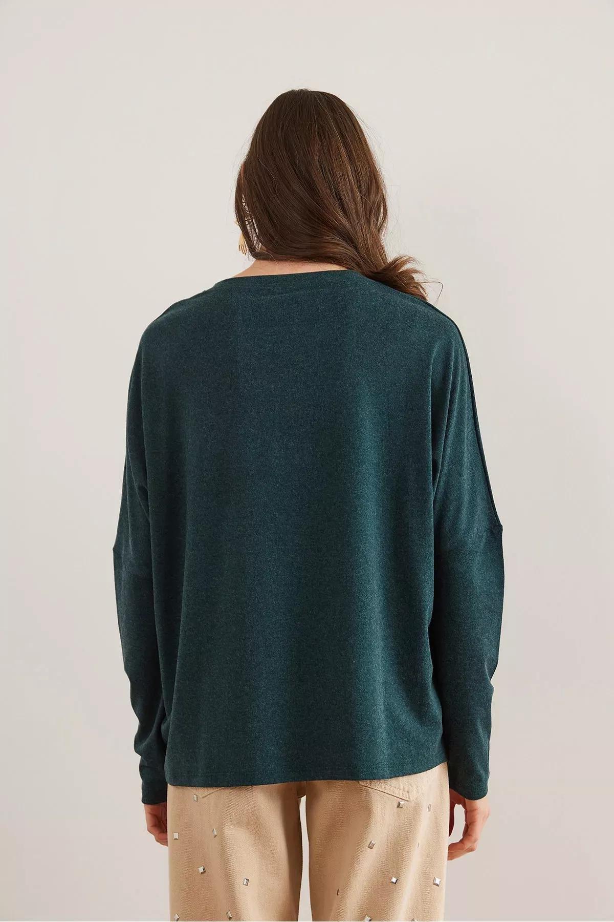 Green  Batwing Blouse, Emerald, large image number 1