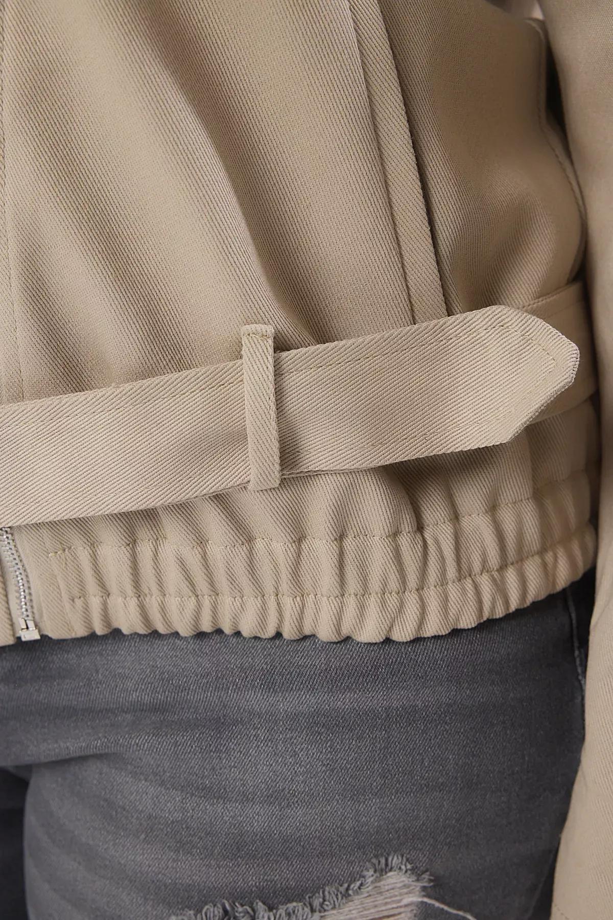 Beige Low Sleeve Oversize Plus-Size Coat, , large image number 3