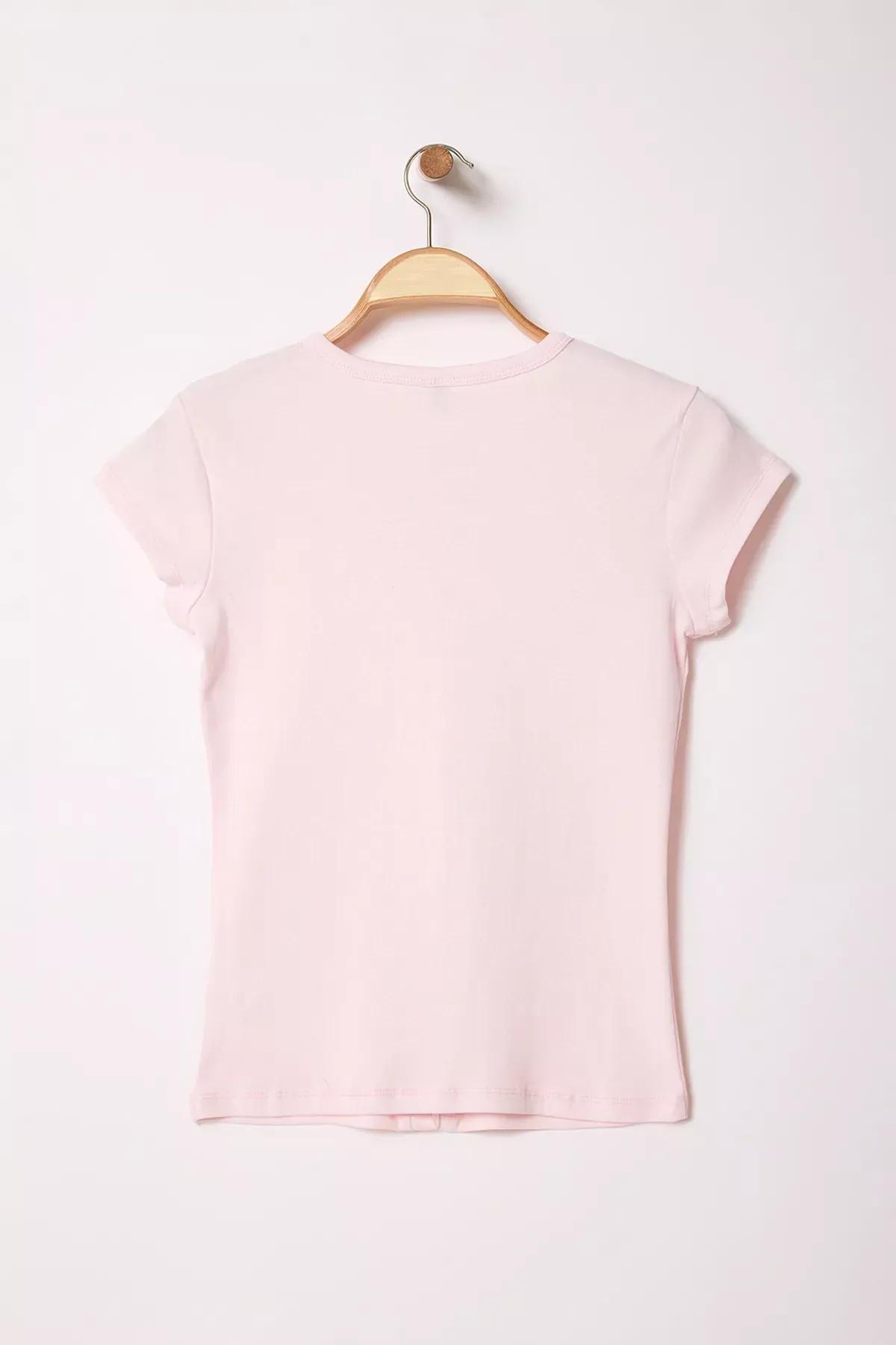 Pink Button Fitted Knitted Blouse, Pink, large image number 5