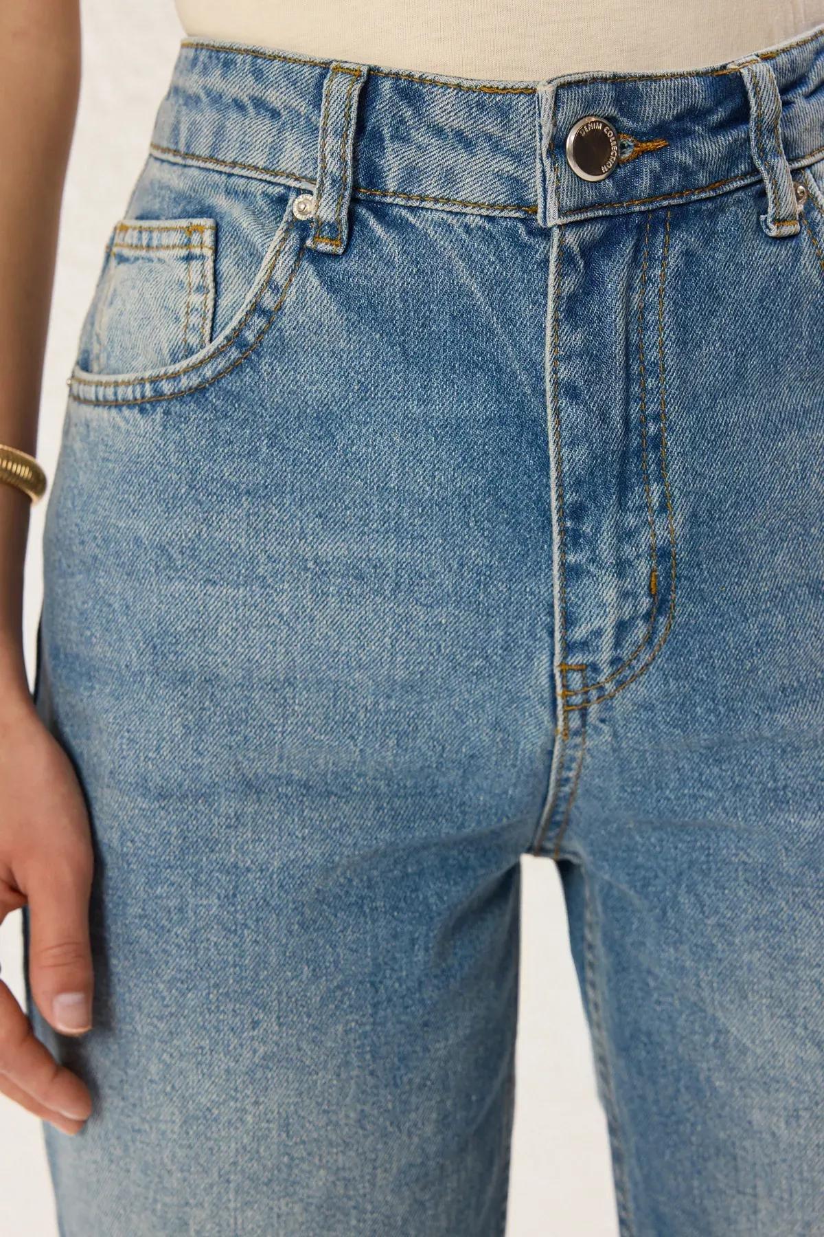 Blue Wide Leg Jeans, Blue, large image number 3