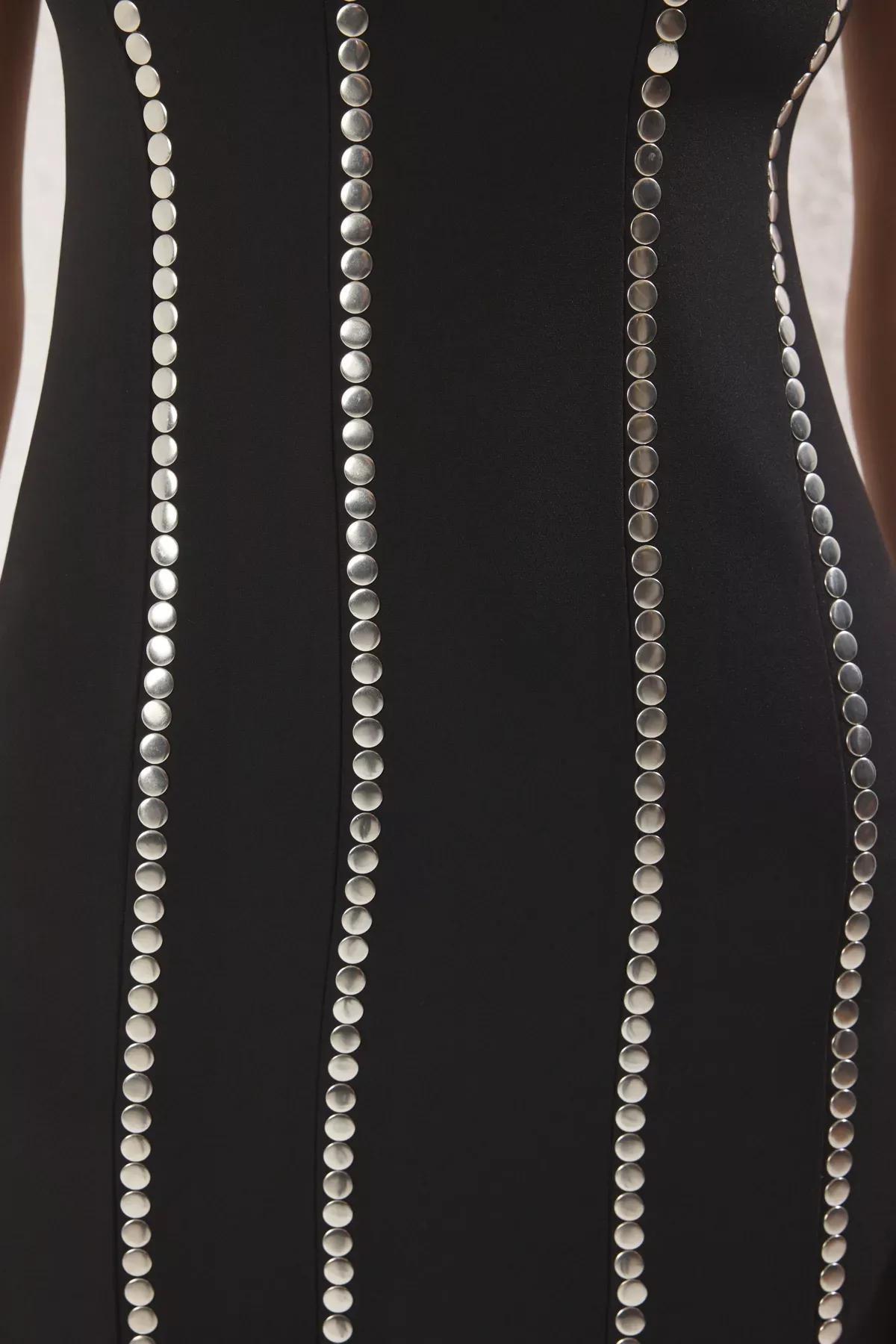 Black Accessory Detail Elegant Dress, , large image number 2