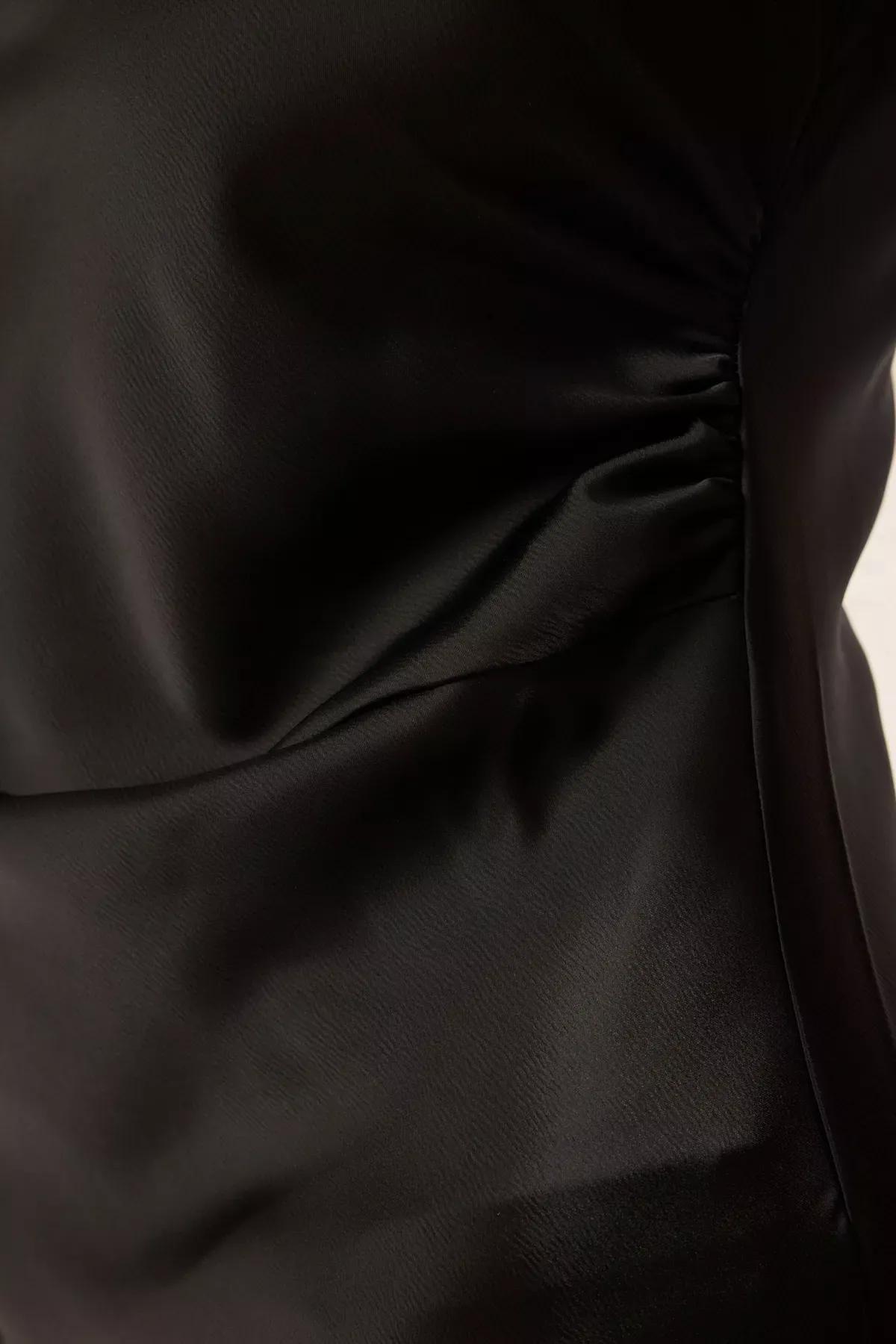 Black Bodycon Satin Occasionwear Dress, , large image number 3