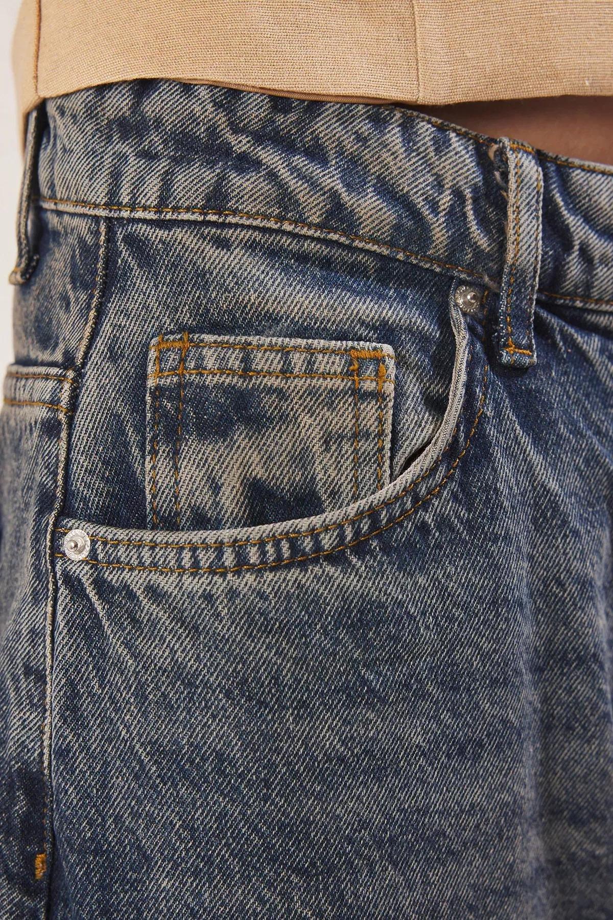 Blue Faded Low Waist Jeans, DARK BLUE, large image number 3