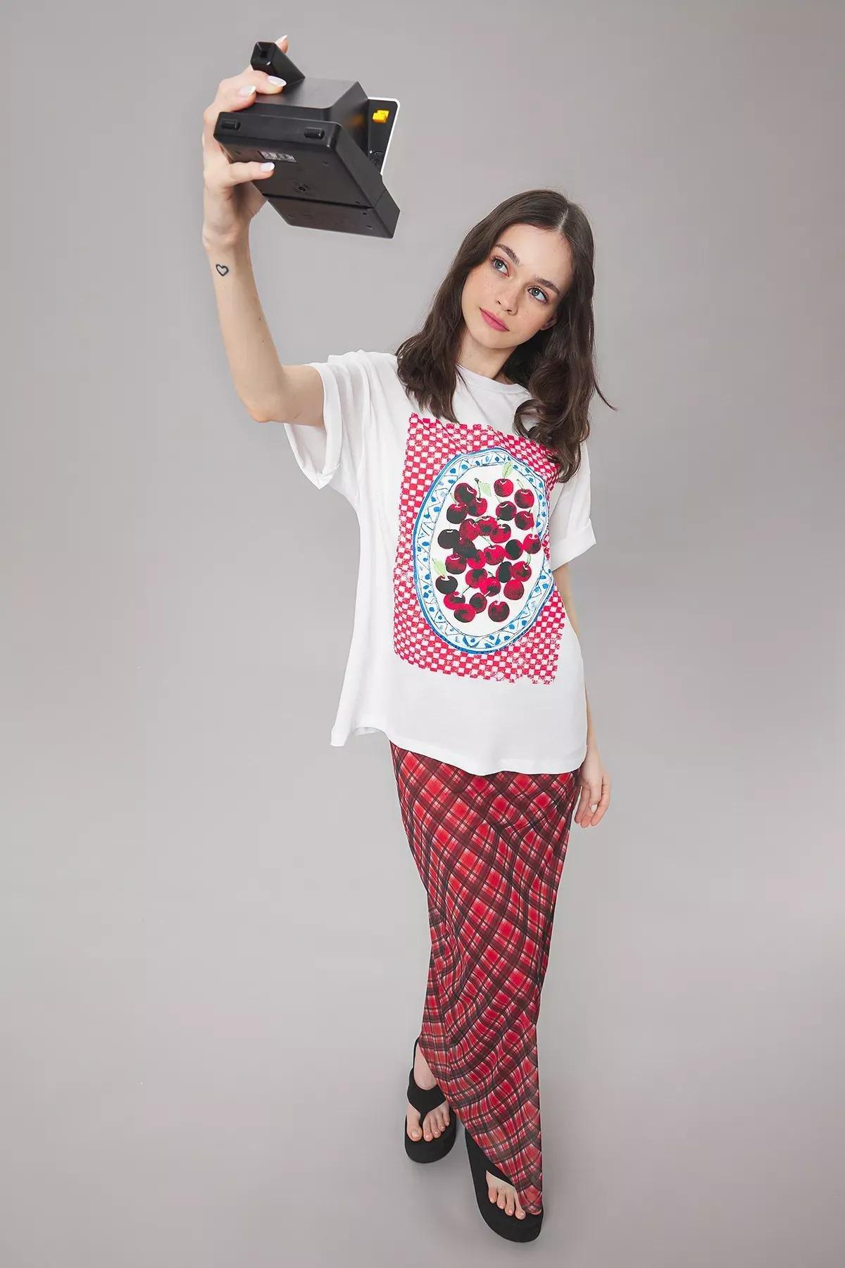 White Printed T-Shirt, White, large image number 1