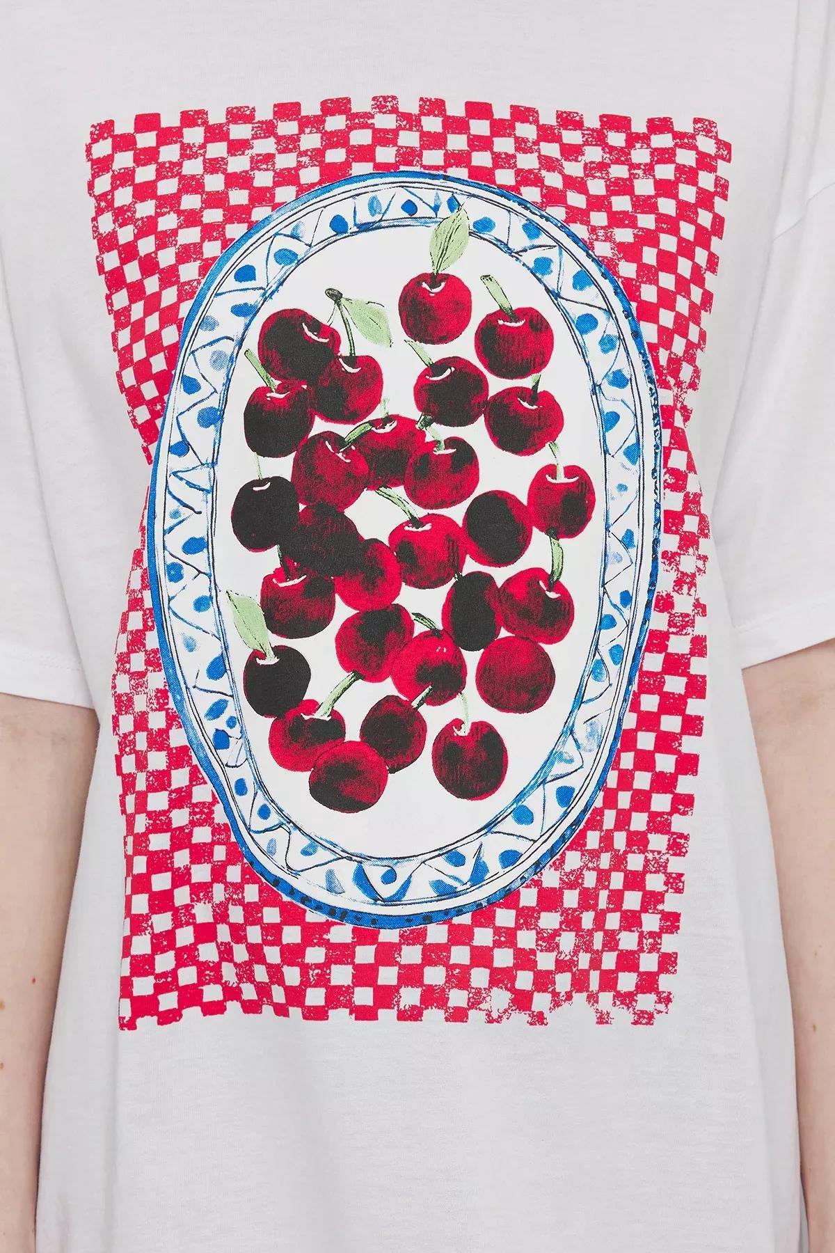 White Printed T-Shirt, White, large image number 2