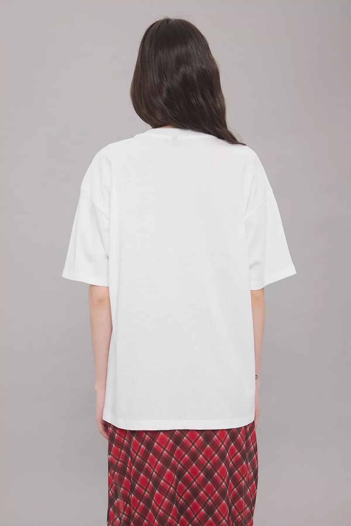 White Printed T-Shirt, White, large image number 3